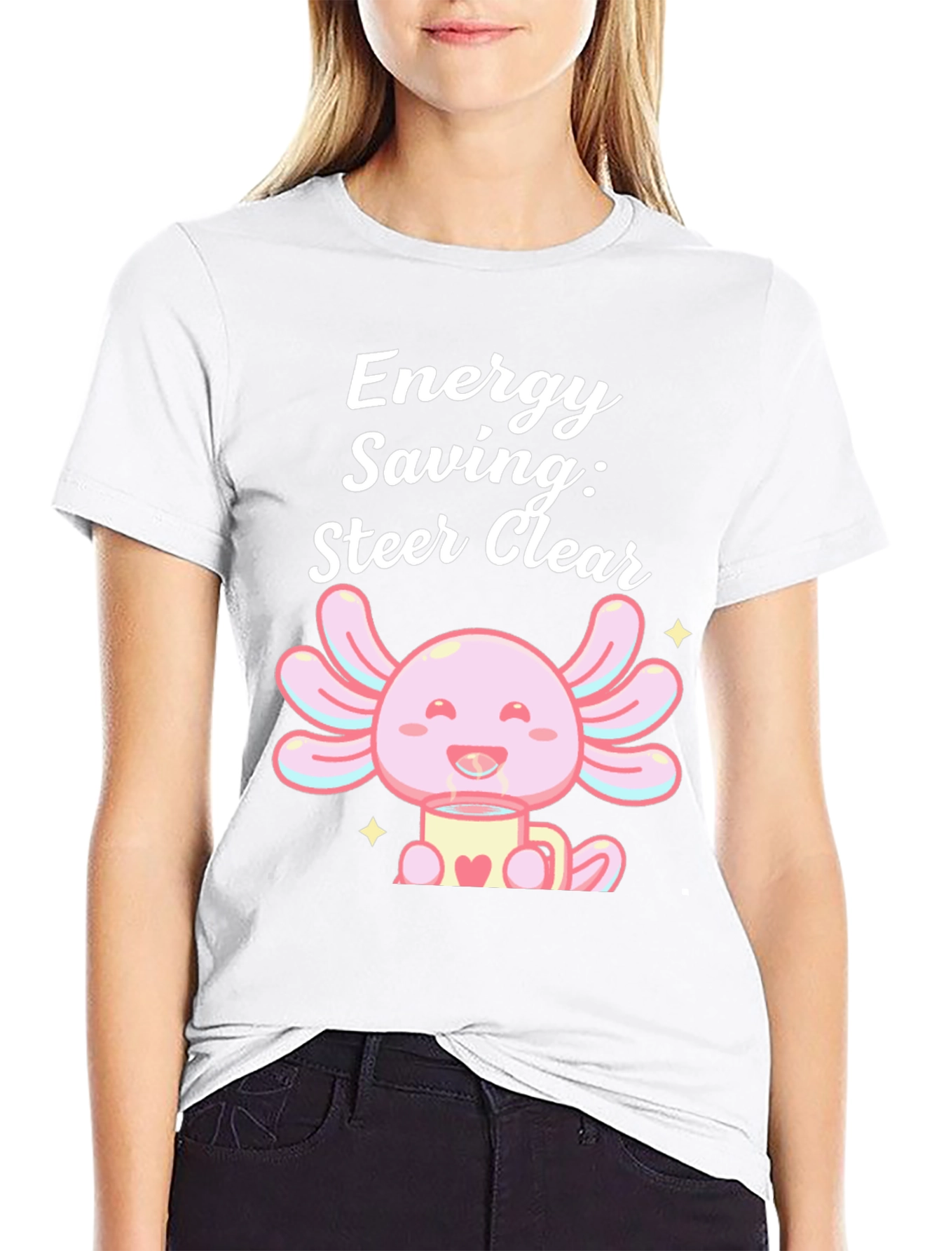 Energy Saving Axolotl Black T-Shirt