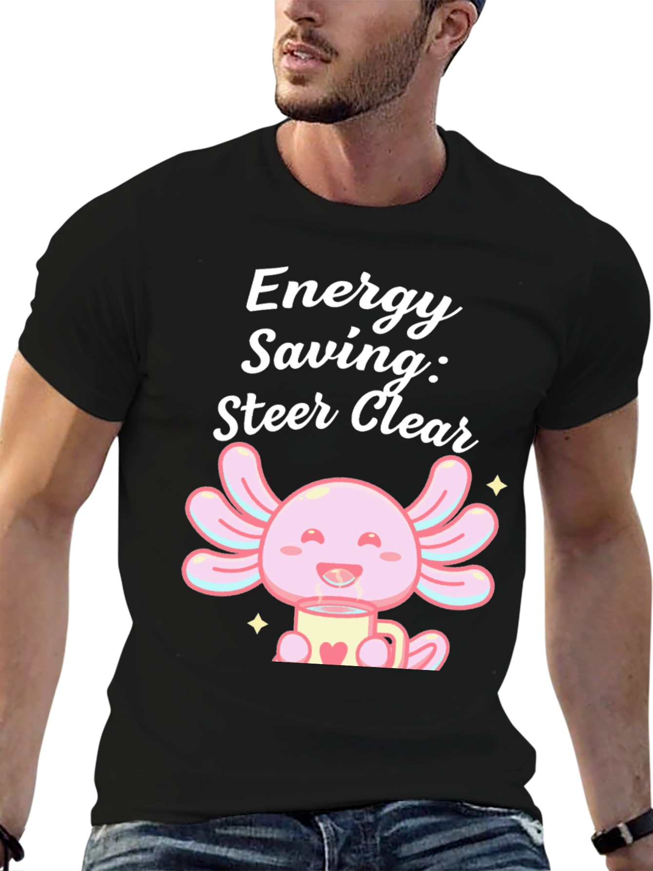 Energy Saving Axolotl Black T-Shirt