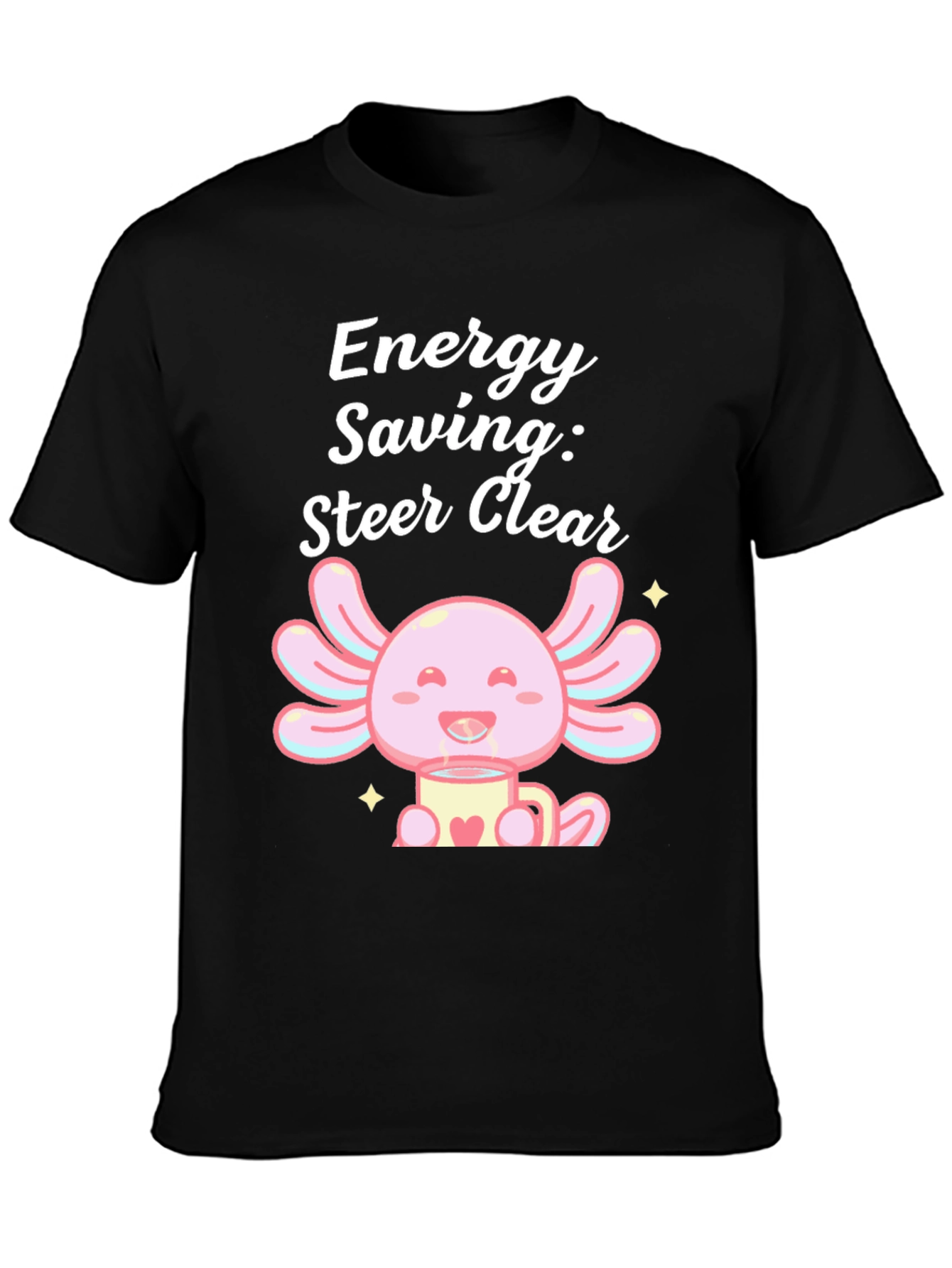 Energy Saving Axolotl Black T-Shirt