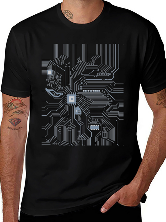 Circuit Board Graphic Tee - Tech Style T-Shirt