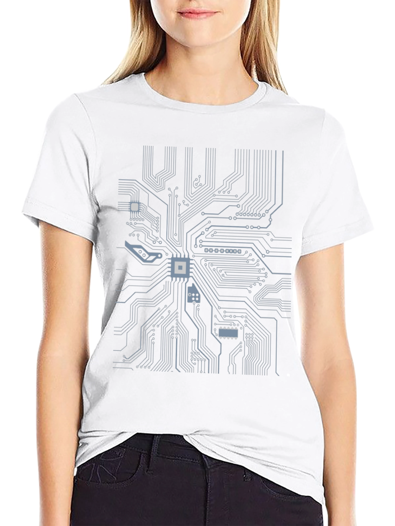 Circuit Board Graphic Tee - Tech Style T-Shirt
