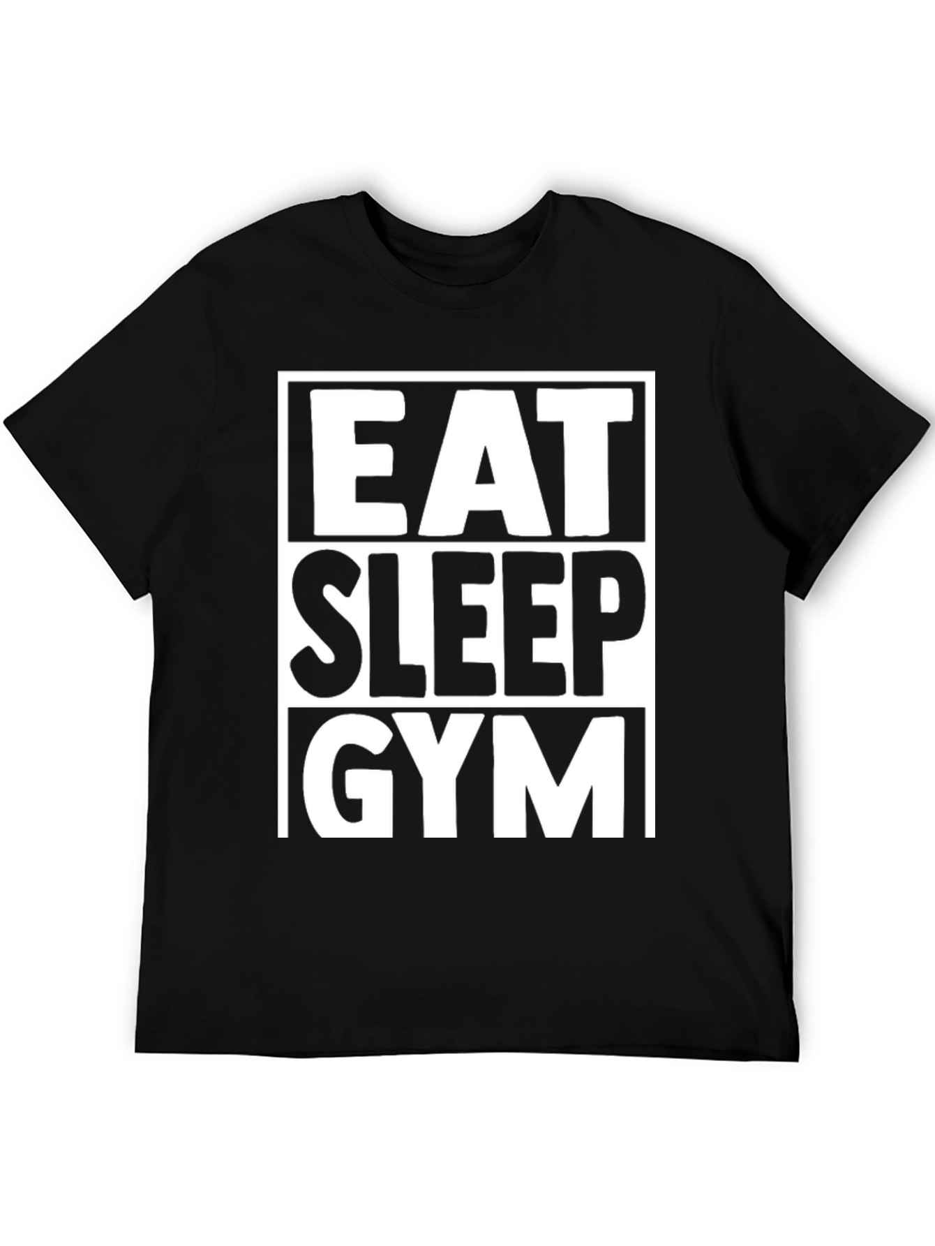 Eat Sleep Gym Black Graphic T-Shirt Fitness Workout