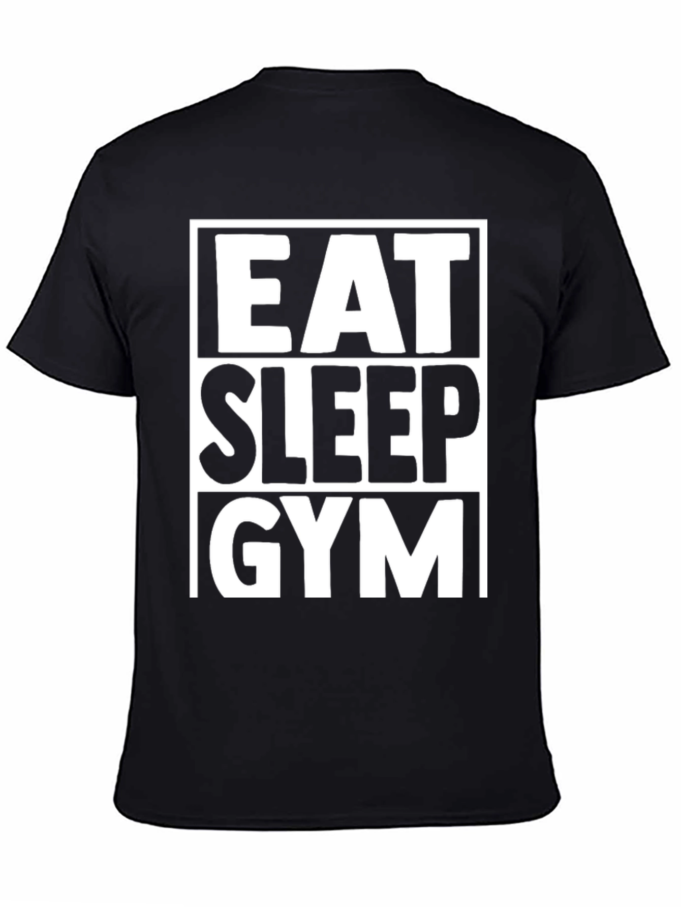Eat Sleep Gym Black Graphic T-Shirt Fitness Workout