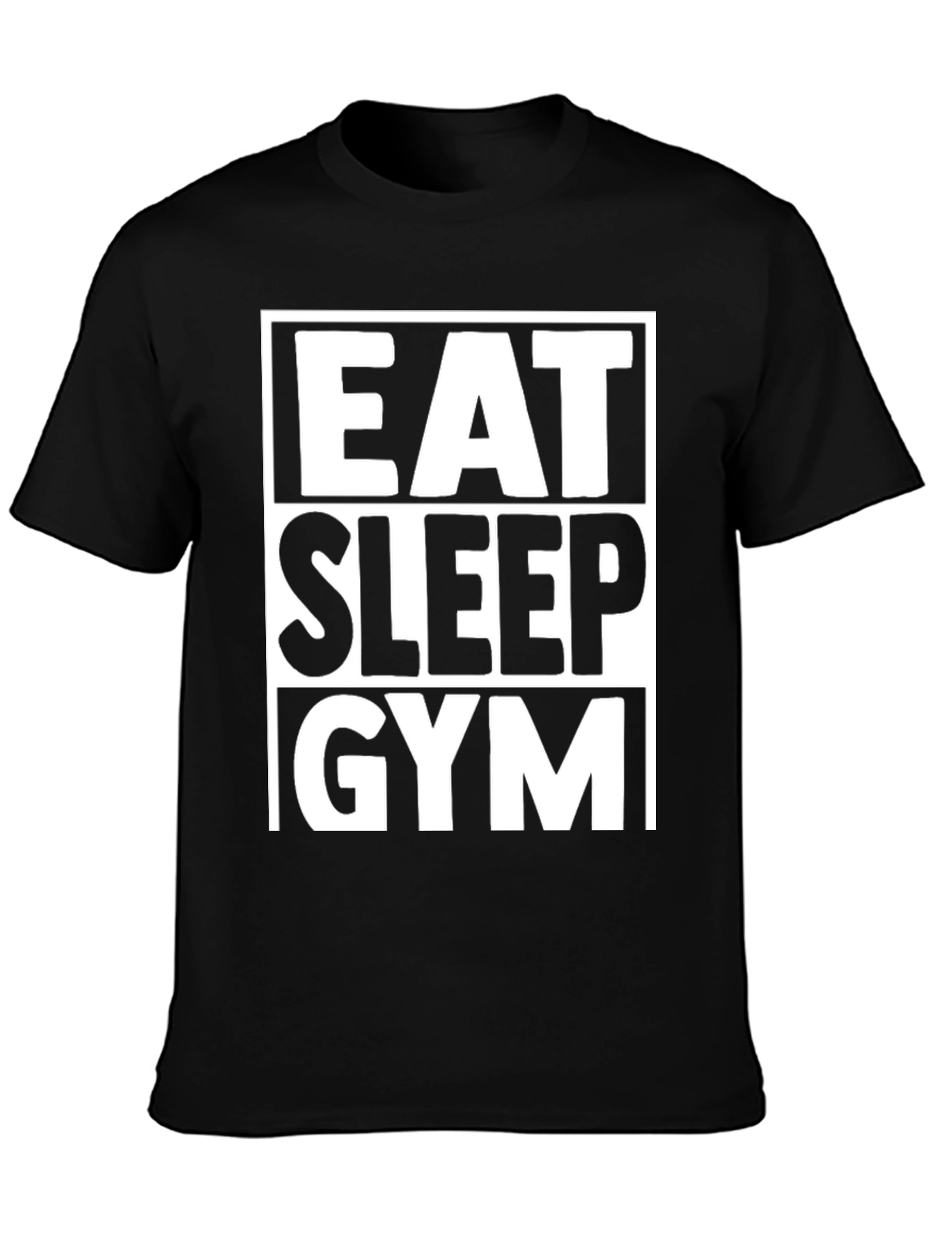 Eat Sleep Gym Black Graphic T-Shirt Fitness Workout