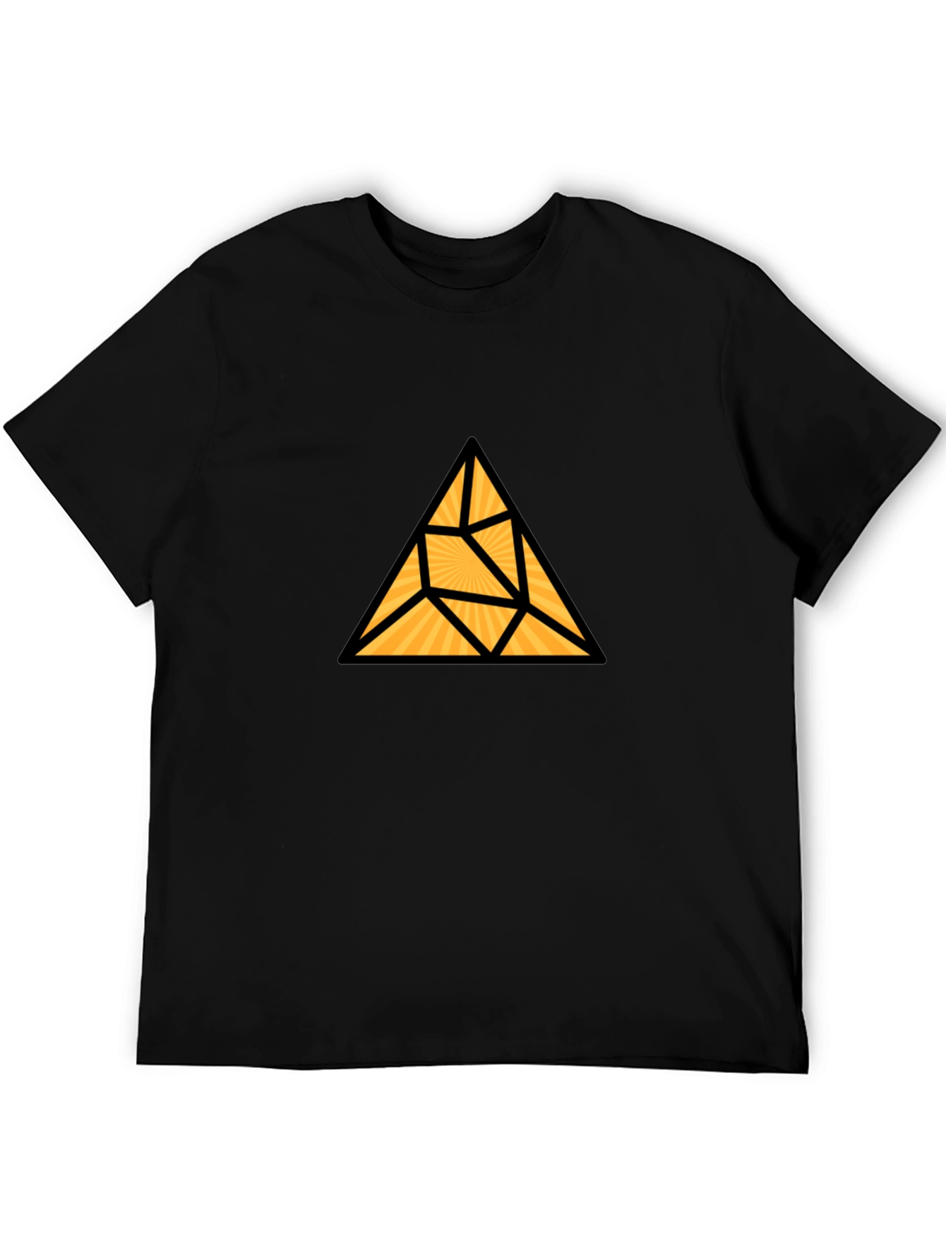 Geometric Triangle Graphic T-Shirt - Modern Black Tee