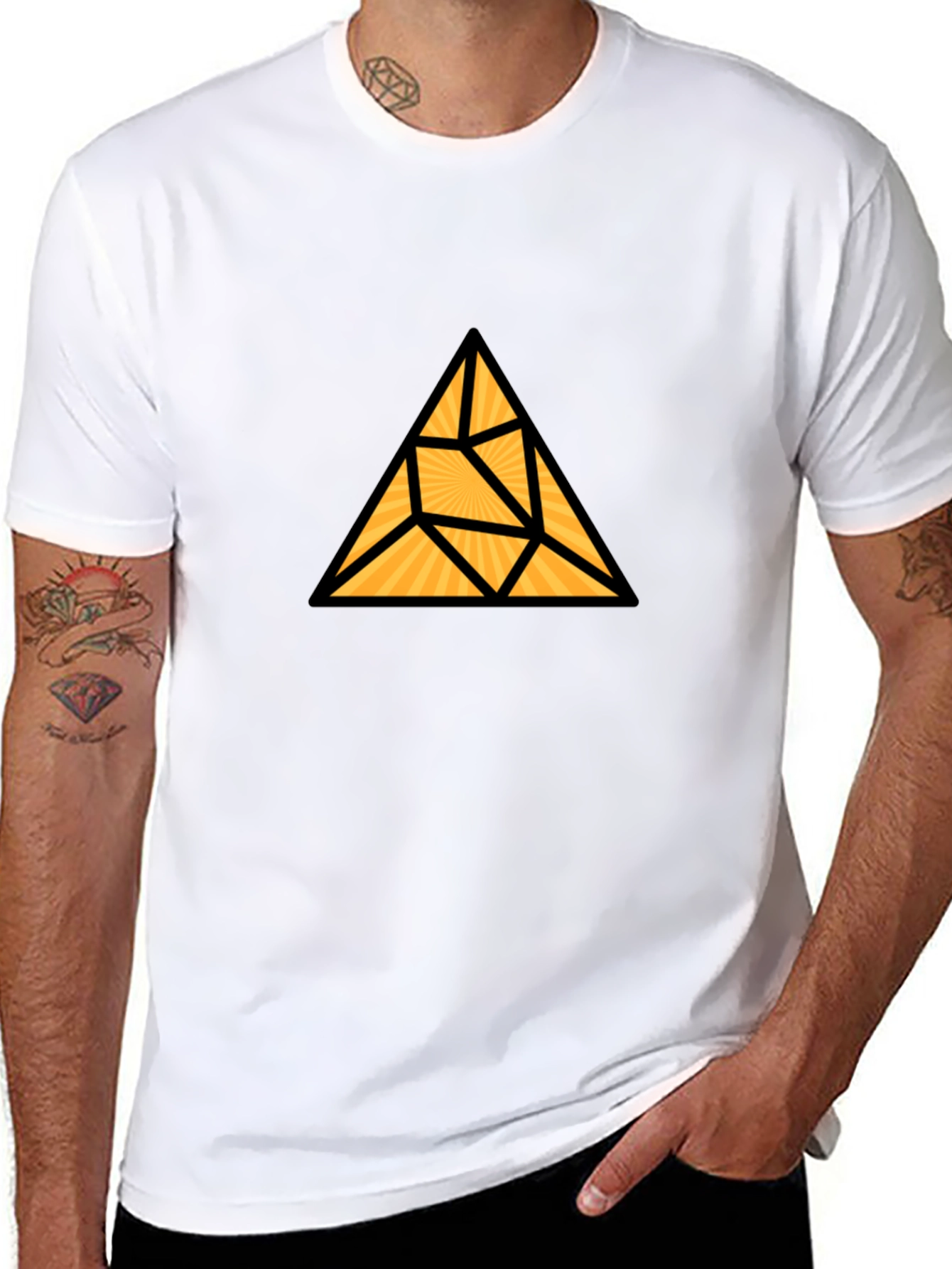 Geometric Triangle Graphic T-Shirt - Modern Black Tee