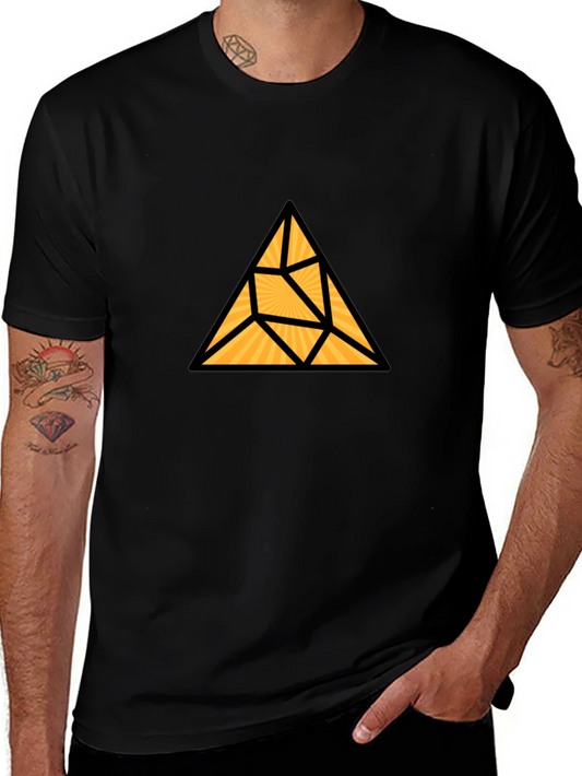 Geometric Triangle Graphic T-Shirt - Modern Black Tee