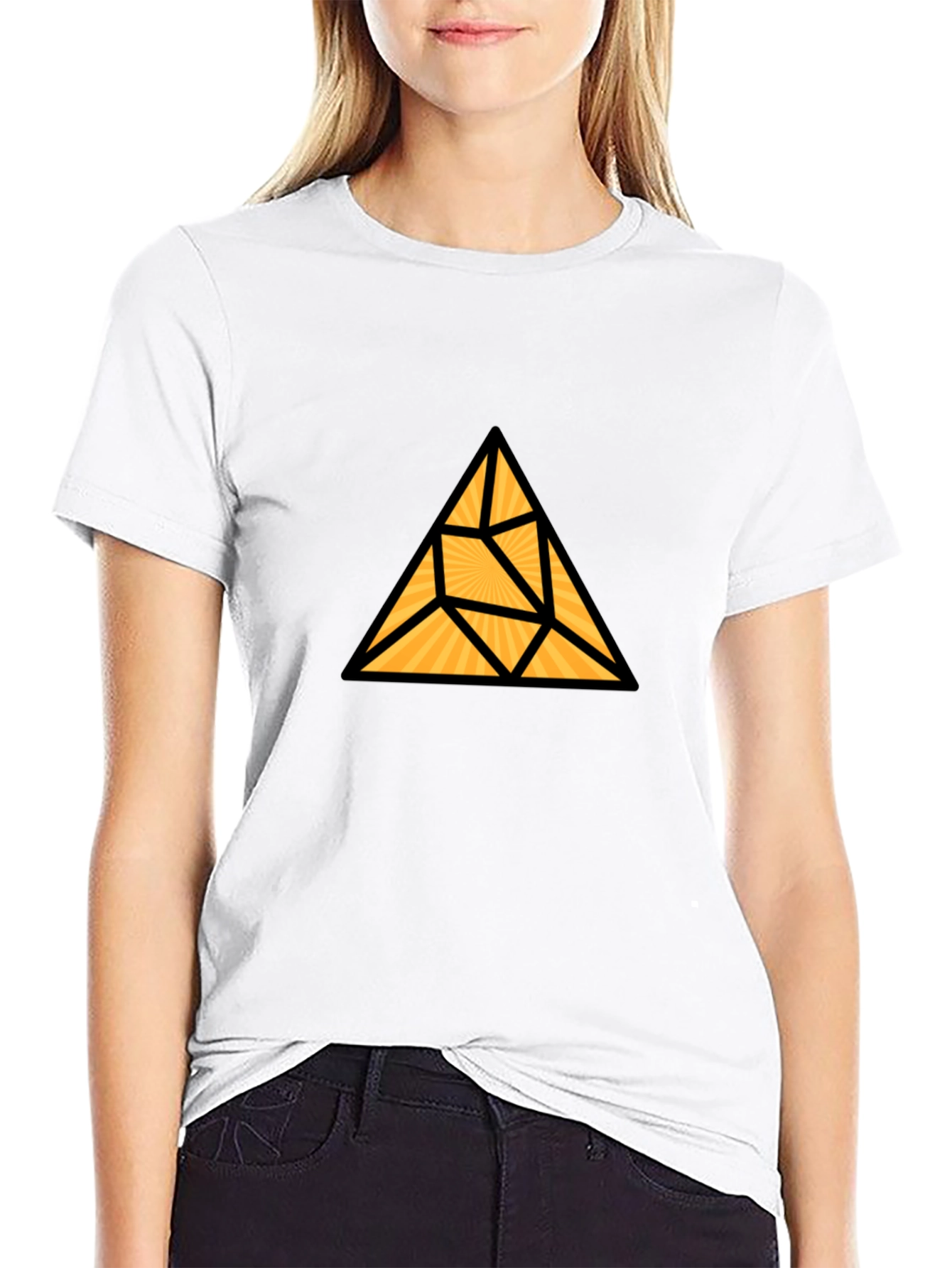 Geometric Triangle Graphic T-Shirt - Modern Black Tee