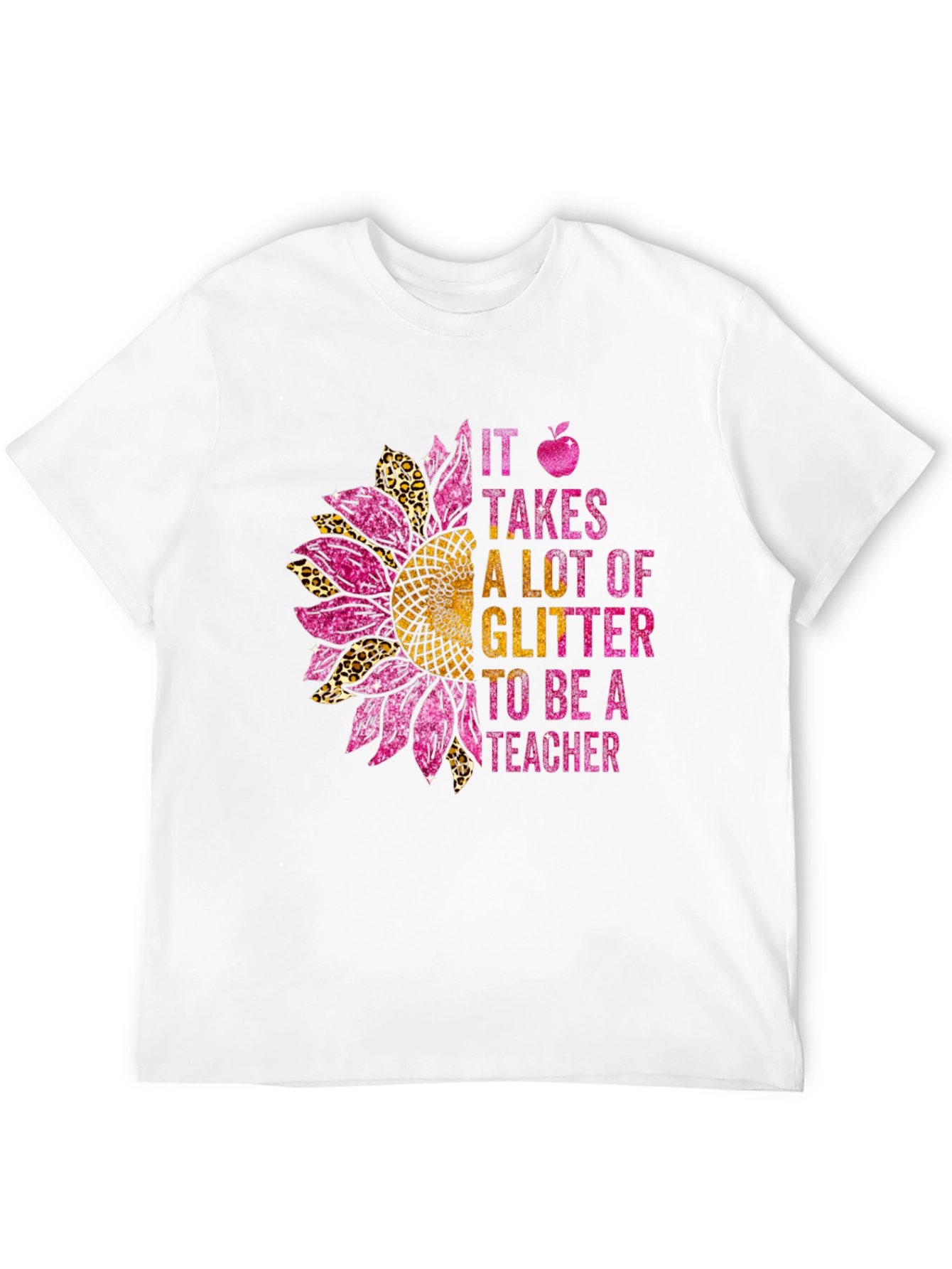 Glitter Teacher Sunflower T-Shirt