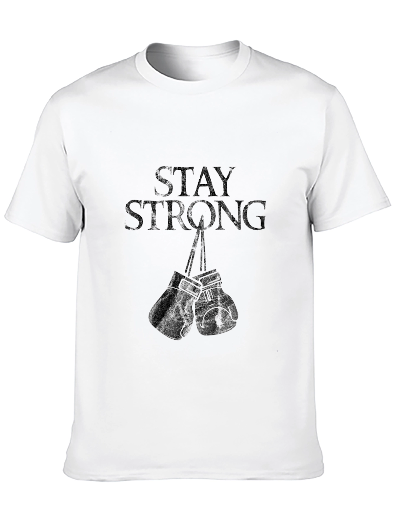 Stay Strong Boxing Gloves Graphic Tee - Black