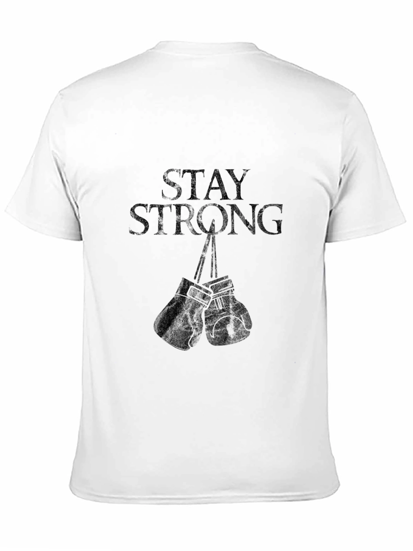 Stay Strong Boxing Gloves Graphic Tee - Black