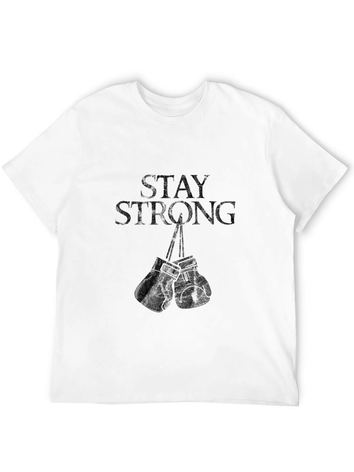 Stay Strong Boxing Gloves Graphic Tee - Black