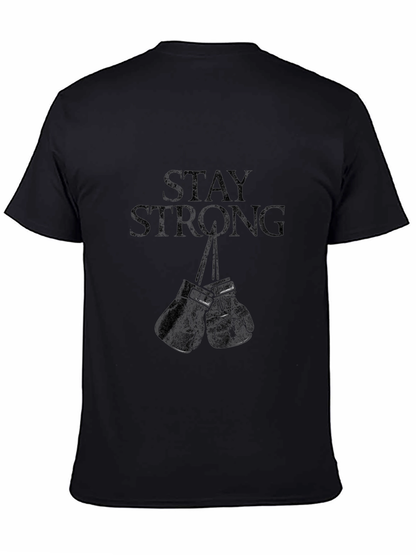 Stay Strong Boxing Gloves Graphic Tee - Black