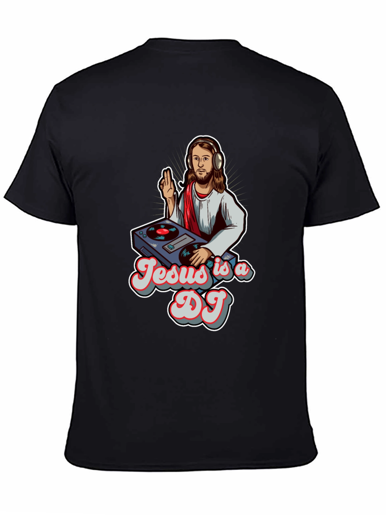 Jesus is a DJ Black T-Shirt