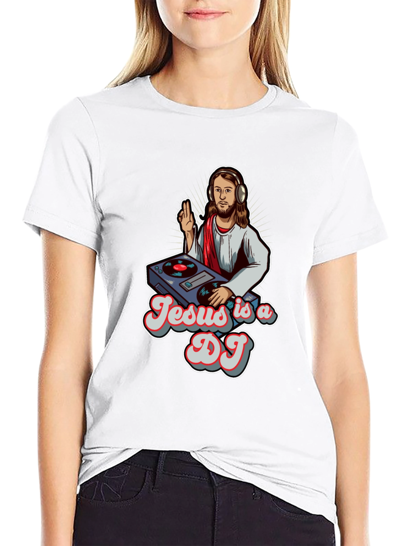 Jesus is a DJ Black T-Shirt