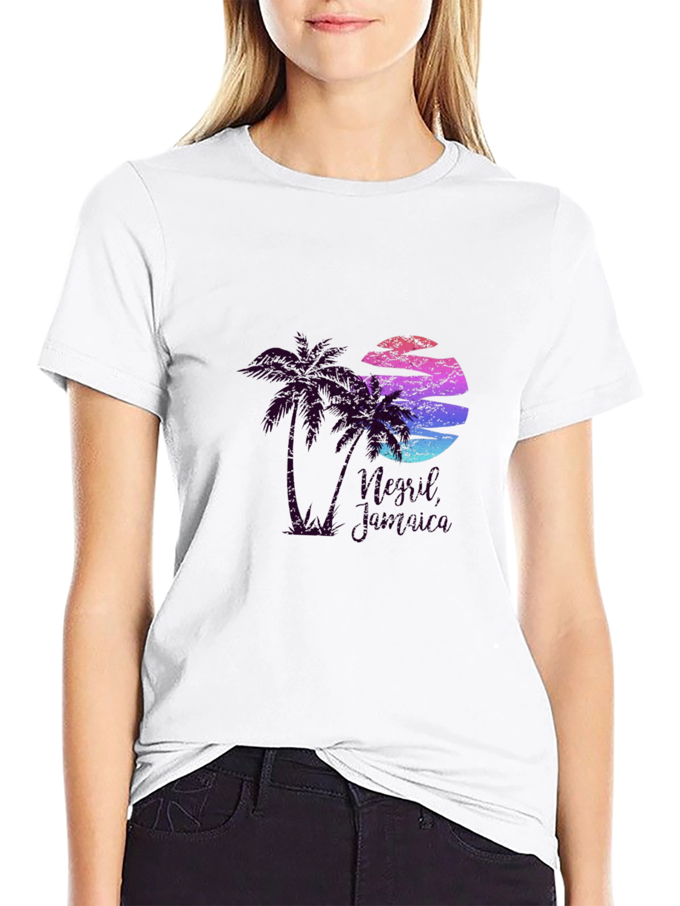 Sunset Palm Tree Graphic Tee - Island Vibes