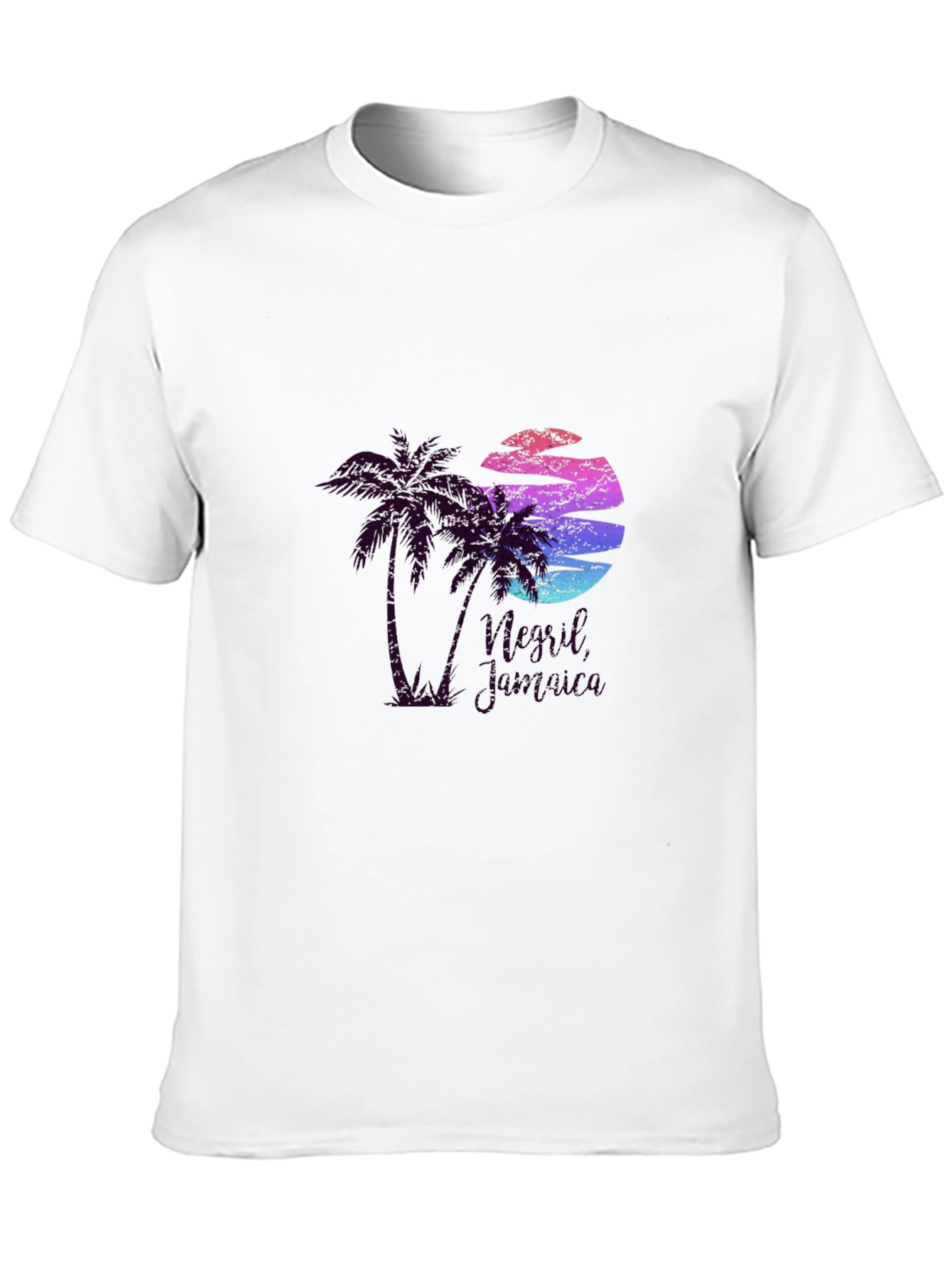 Sunset Palm Tree Graphic Tee - Island Vibes