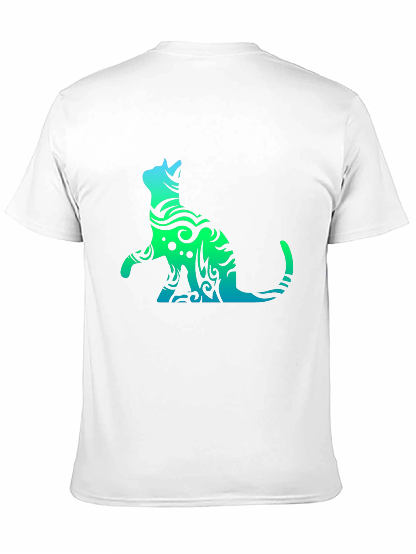 Tribal Cat Graphic Tee - Black Casual T-Shirt