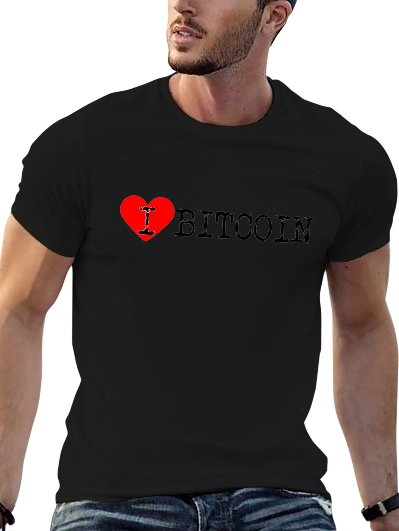 I Heart Bitcoin Black T-Shirt
