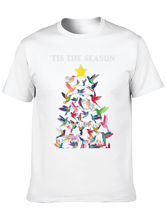 Festive Bird Christmas Tree Graphic Tee