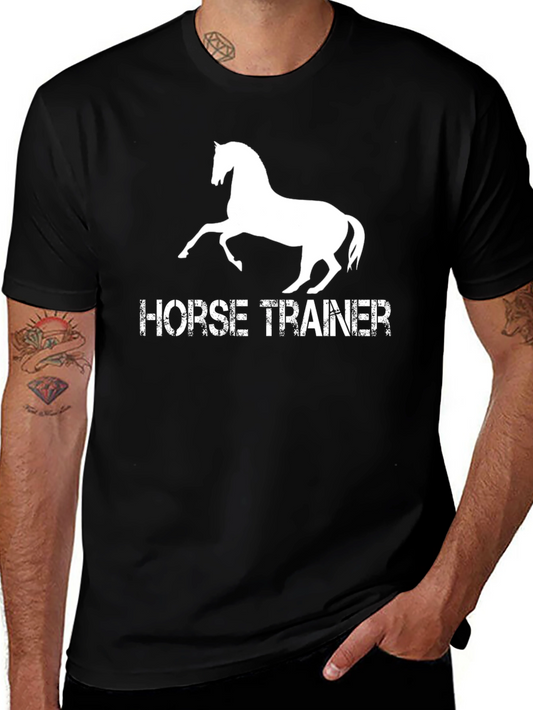 Horse Trainer T-Shirt - Black Crew Neck Tee