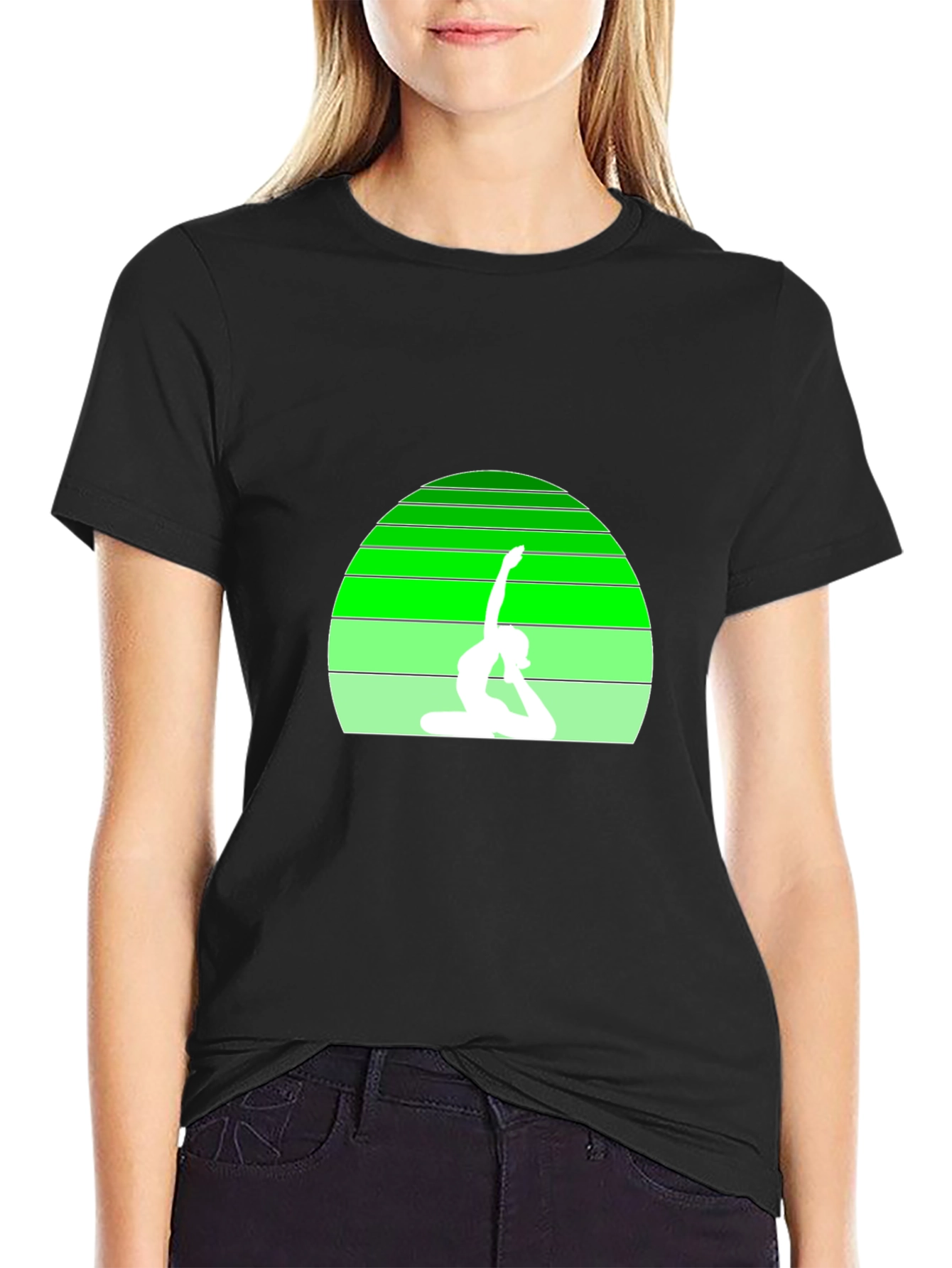 Yoga Pose Graphic Black Tee