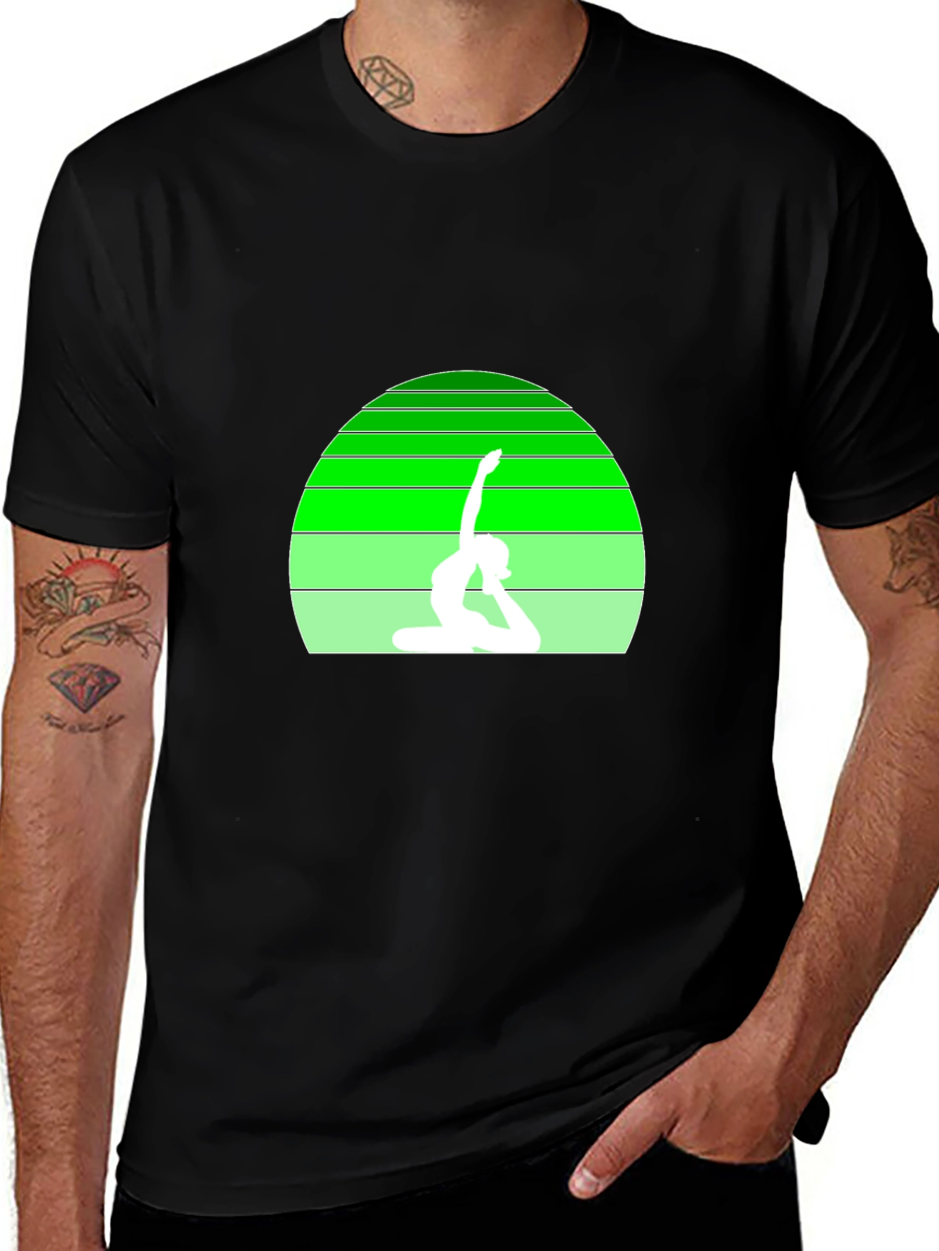 Yoga Pose Graphic Black Tee