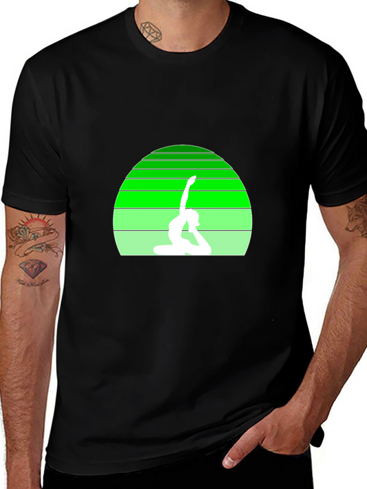 Yoga Pose Graphic Black Tee
