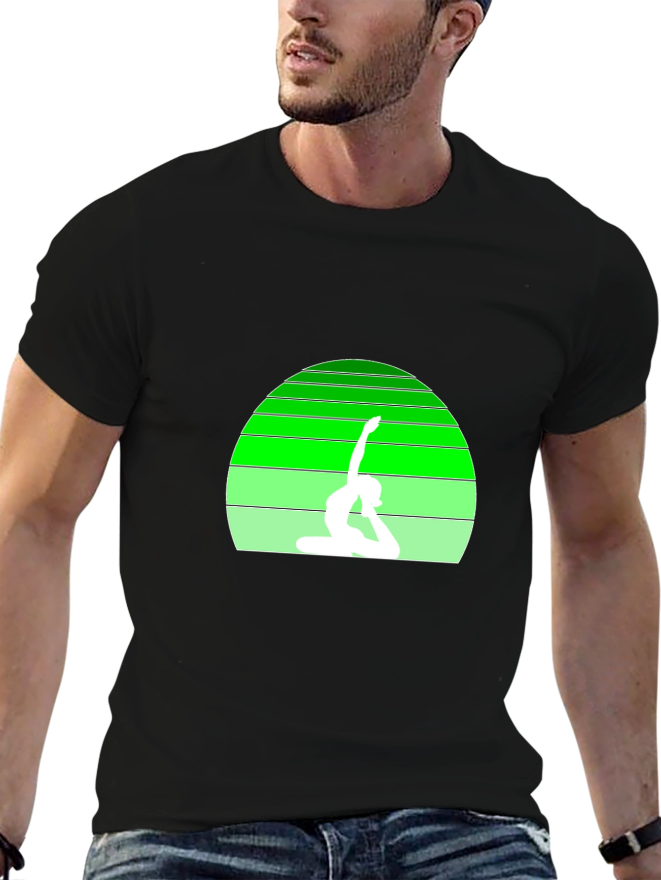 Yoga Pose Graphic Black Tee