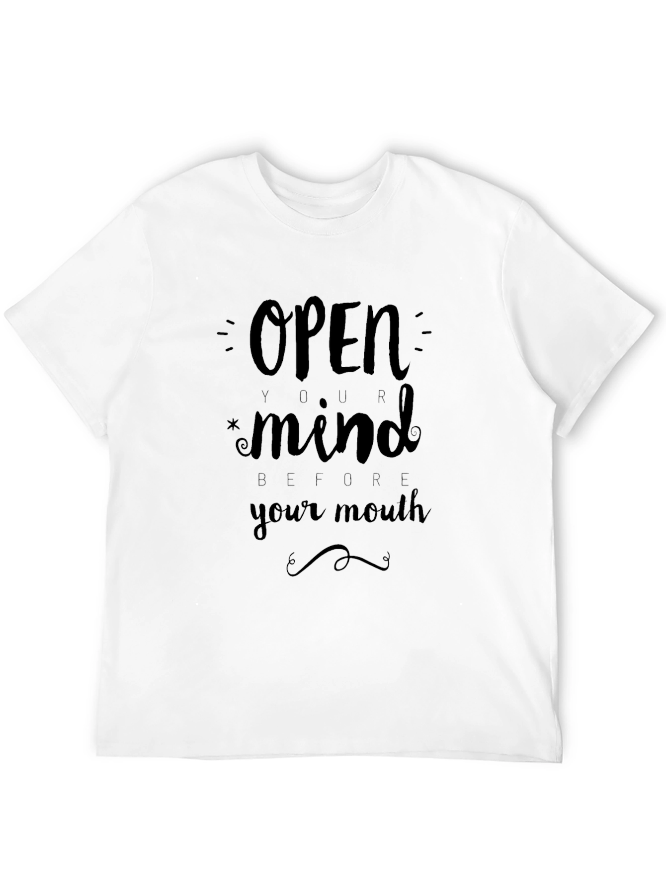 Open Your Mind Graphic Tee - Black Cotton T-Shirt