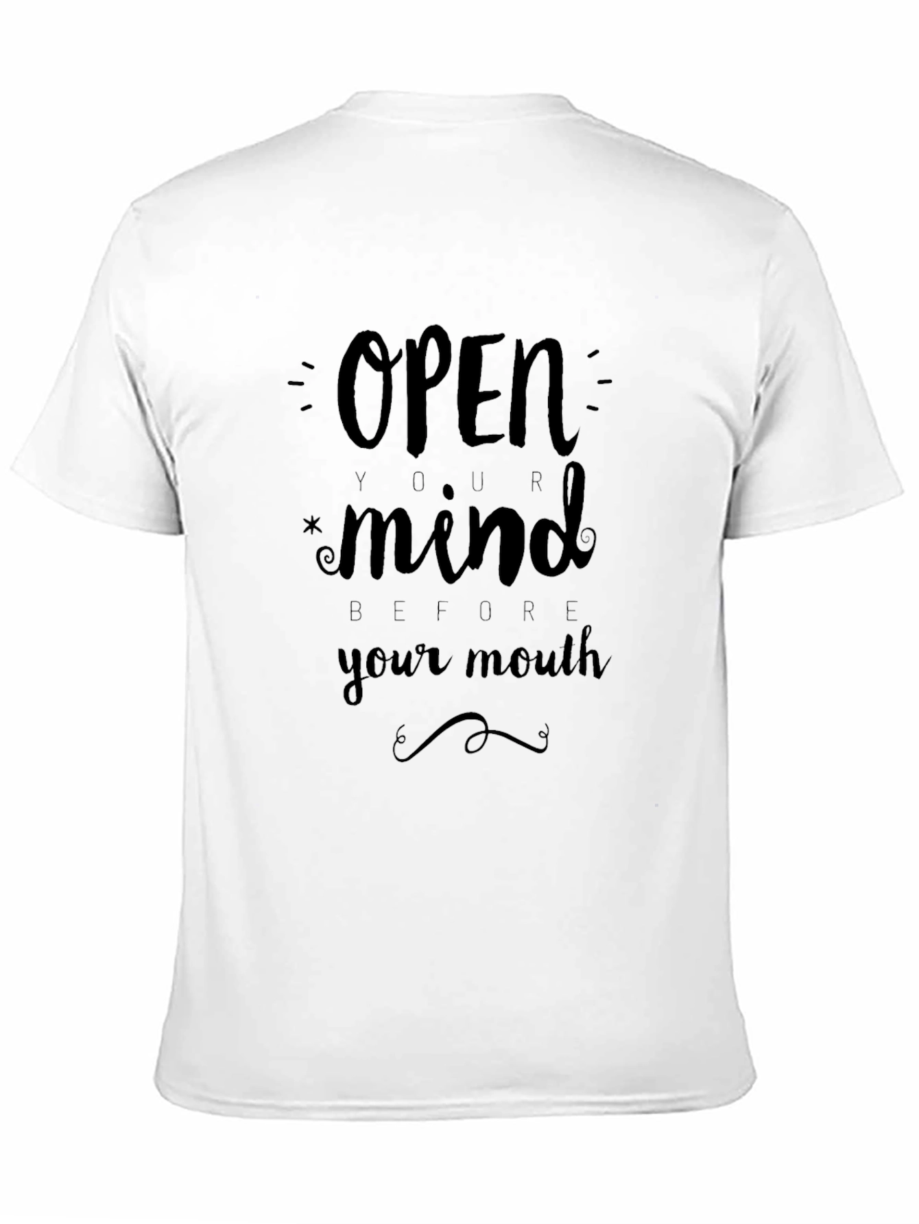 Open Your Mind Graphic Tee - Black Cotton T-Shirt