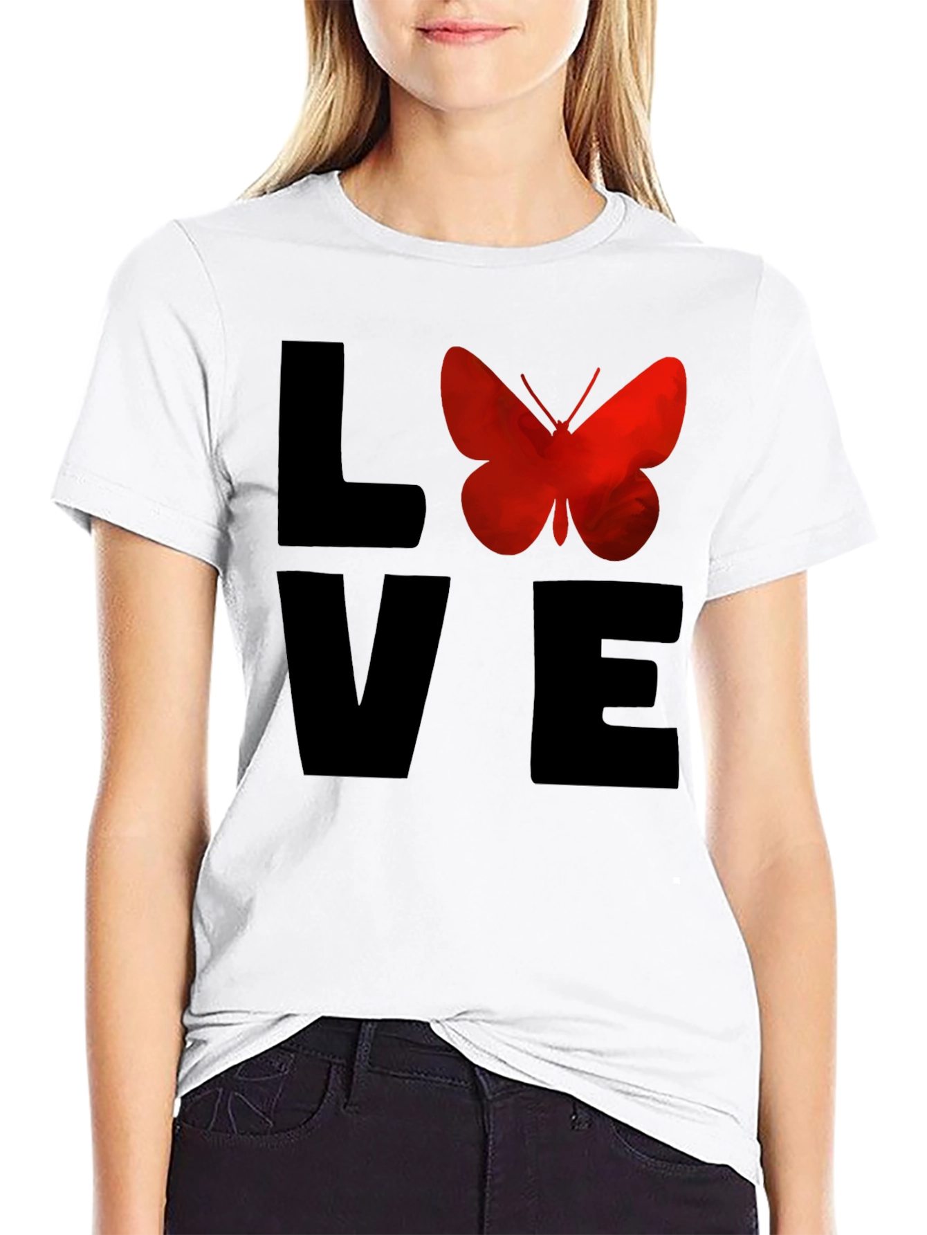 Love Butterfly Graphic Tee - Soft Cotton T-Shirt