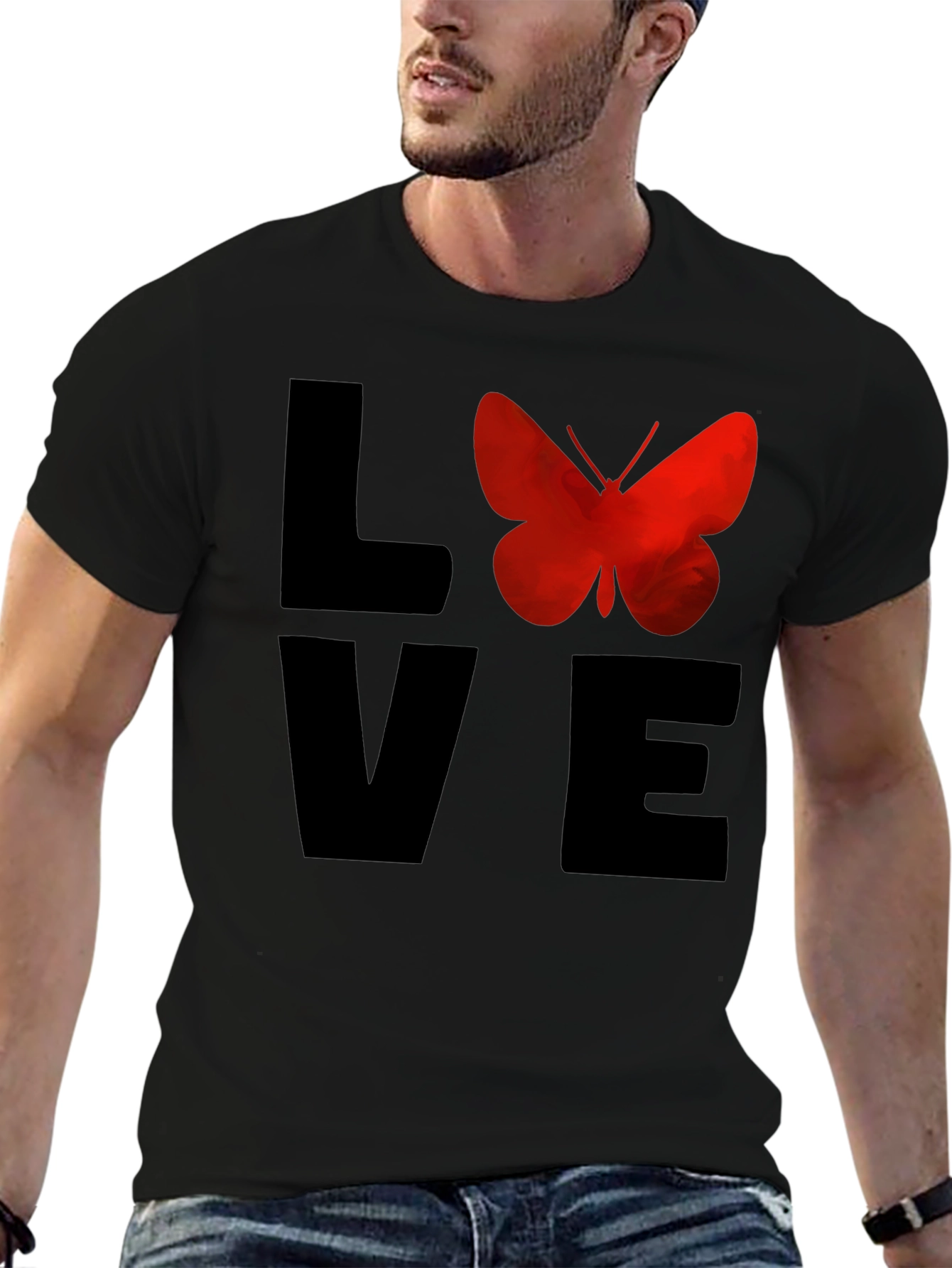 Love Butterfly Graphic Tee - Soft Cotton T-Shirt