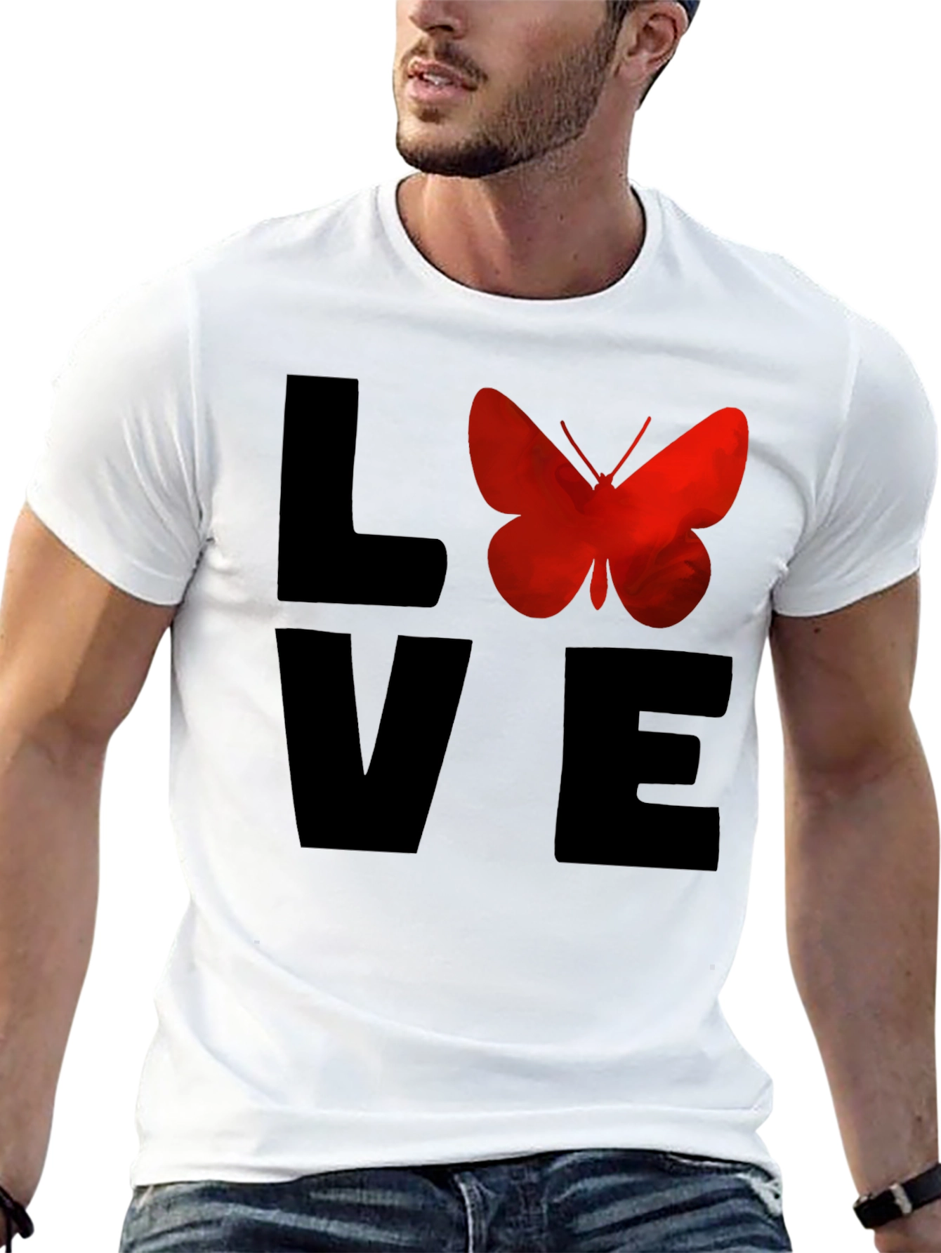 Love Butterfly Graphic Tee - Soft Cotton T-Shirt