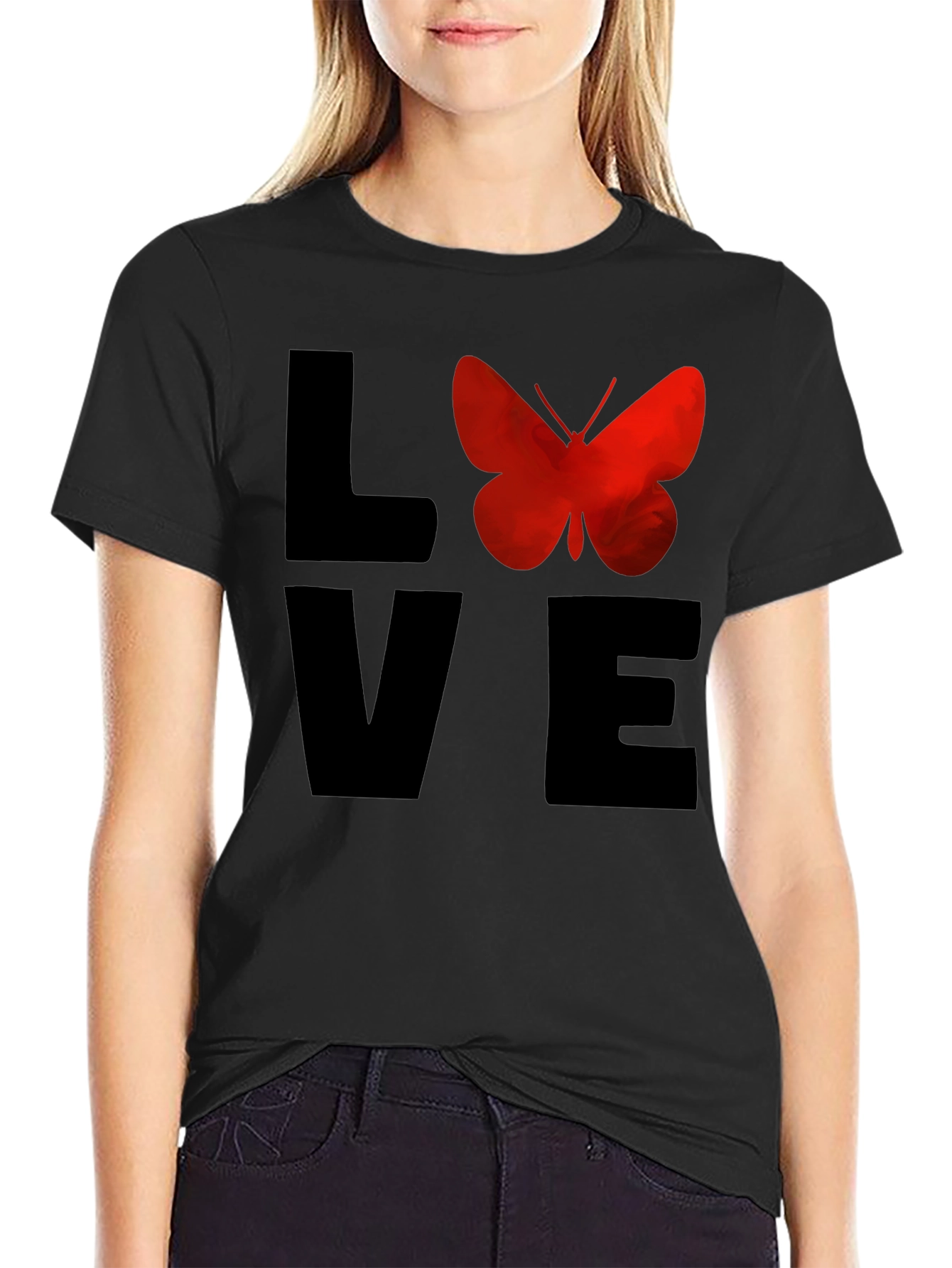 Love Butterfly Graphic Tee - Soft Cotton T-Shirt