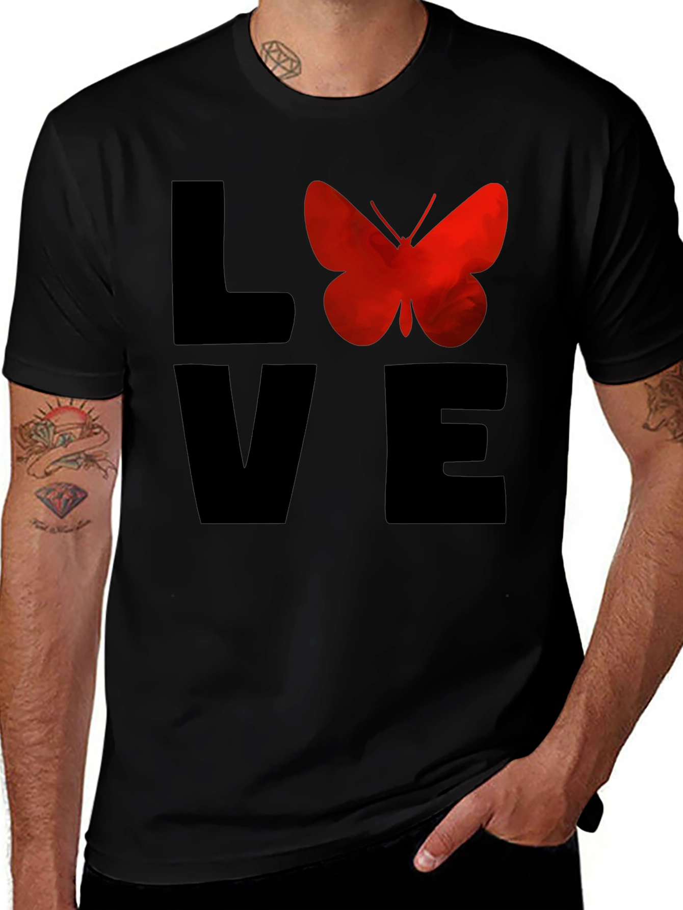 Love Butterfly Graphic Tee - Soft Cotton T-Shirt