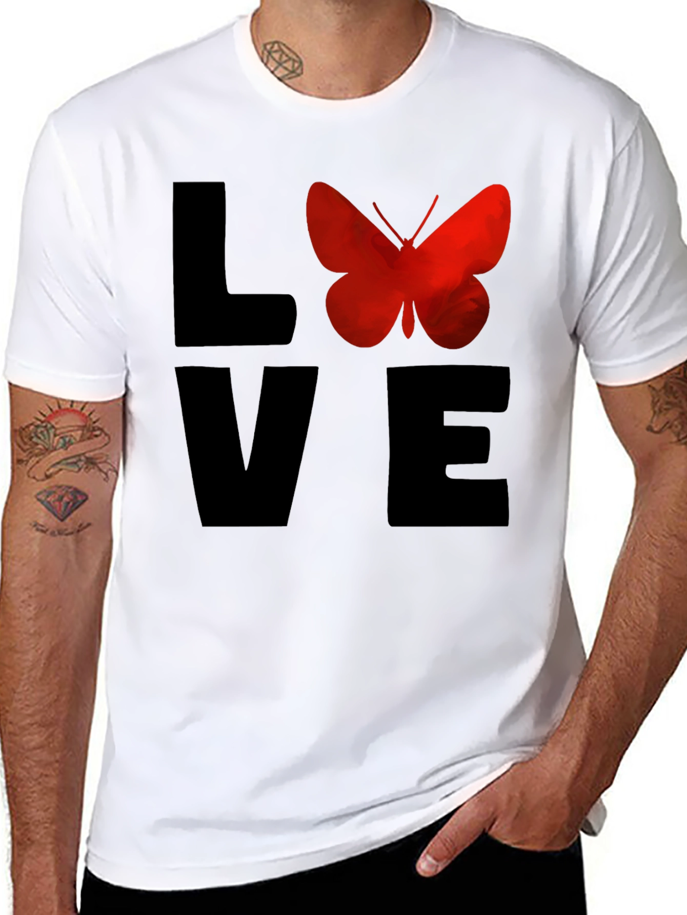 Love Butterfly Graphic Tee - Soft Cotton T-Shirt