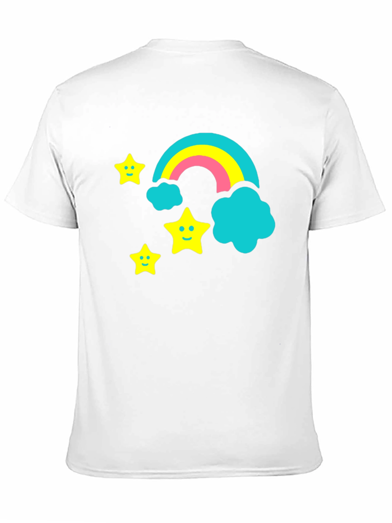 Rainbow & Stars Graphic Tee - Fun Black T-Shirt