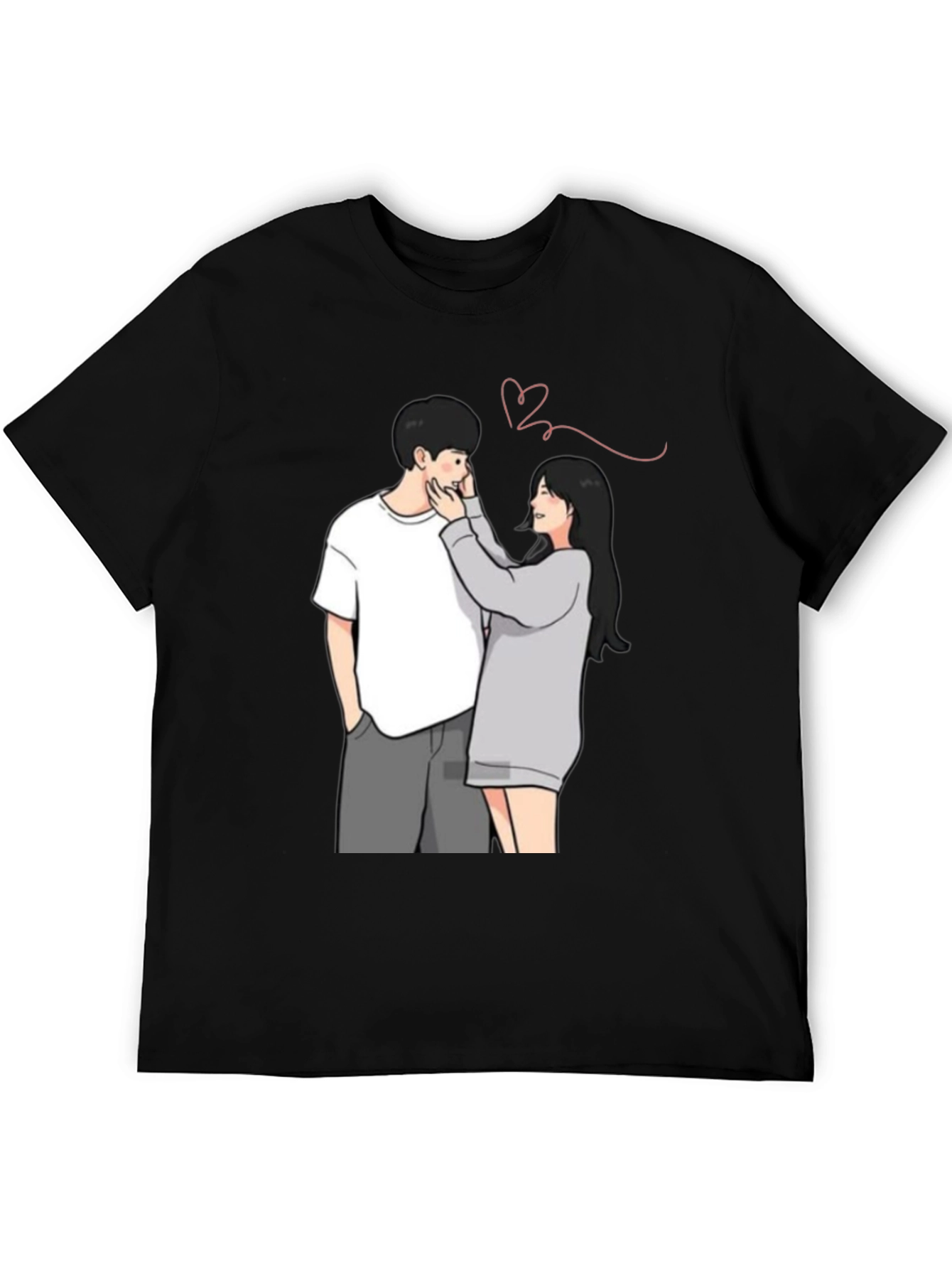 Couple Graphic Print Tee - Black