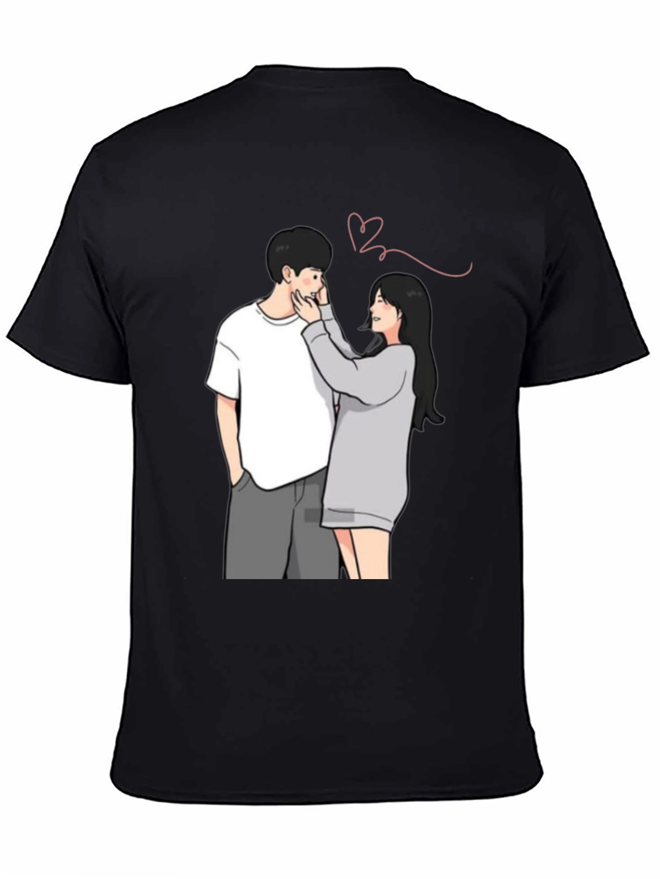 Couple Graphic Print Tee - Black