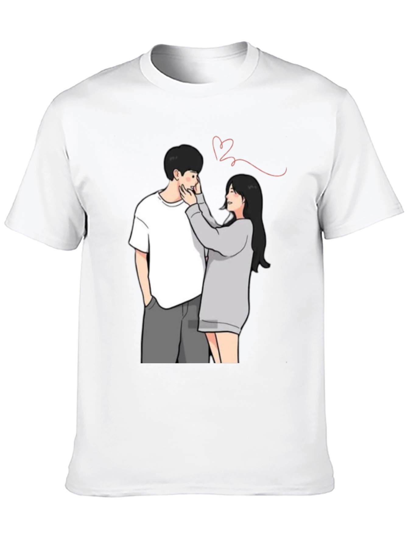 Couple Graphic Print Tee - Black