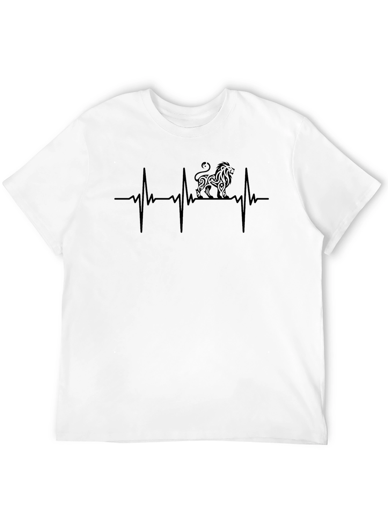 Lion Heartbeat Graphic Tee - Black