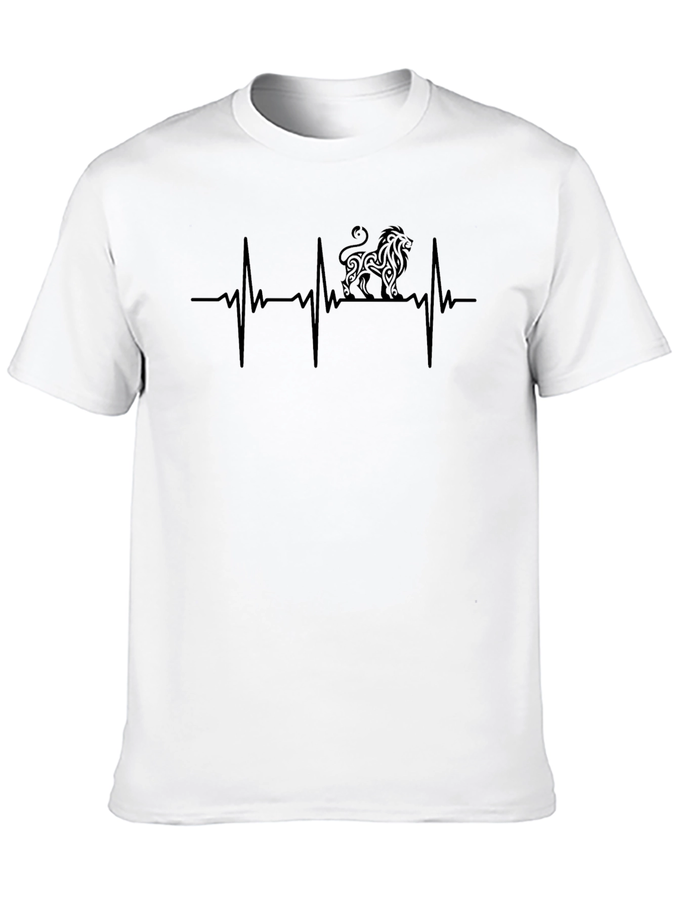 Lion Heartbeat Graphic Tee - Black