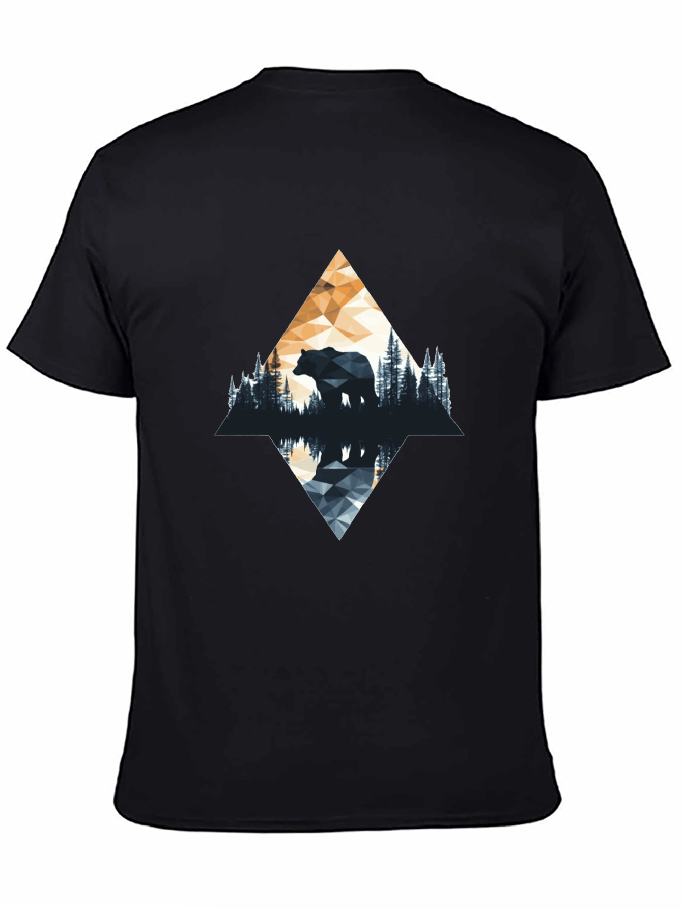 Geometric Bear Graphic T-Shirt - Nature Inspired
