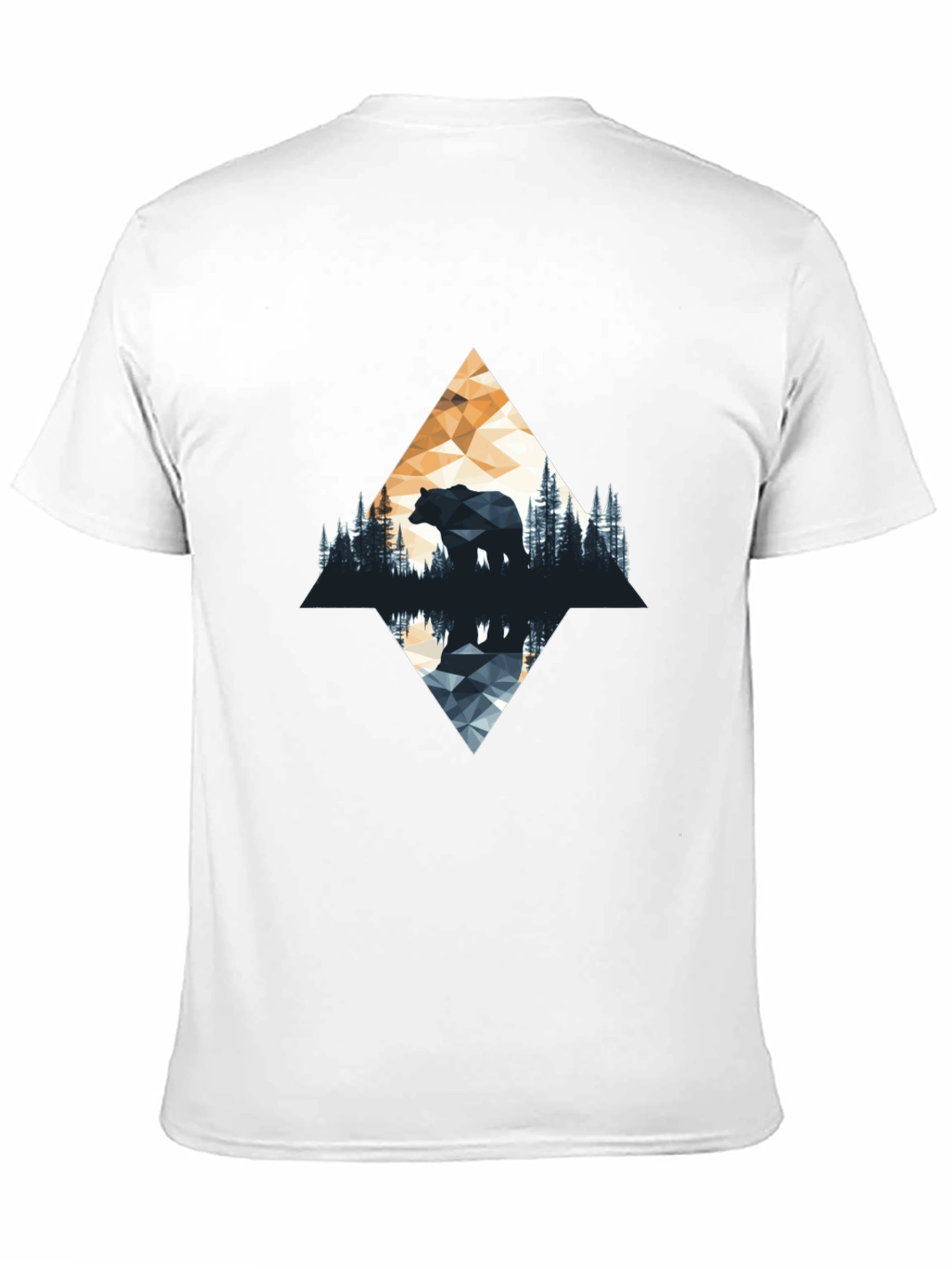 Geometric Bear Graphic T-Shirt - Nature Inspired