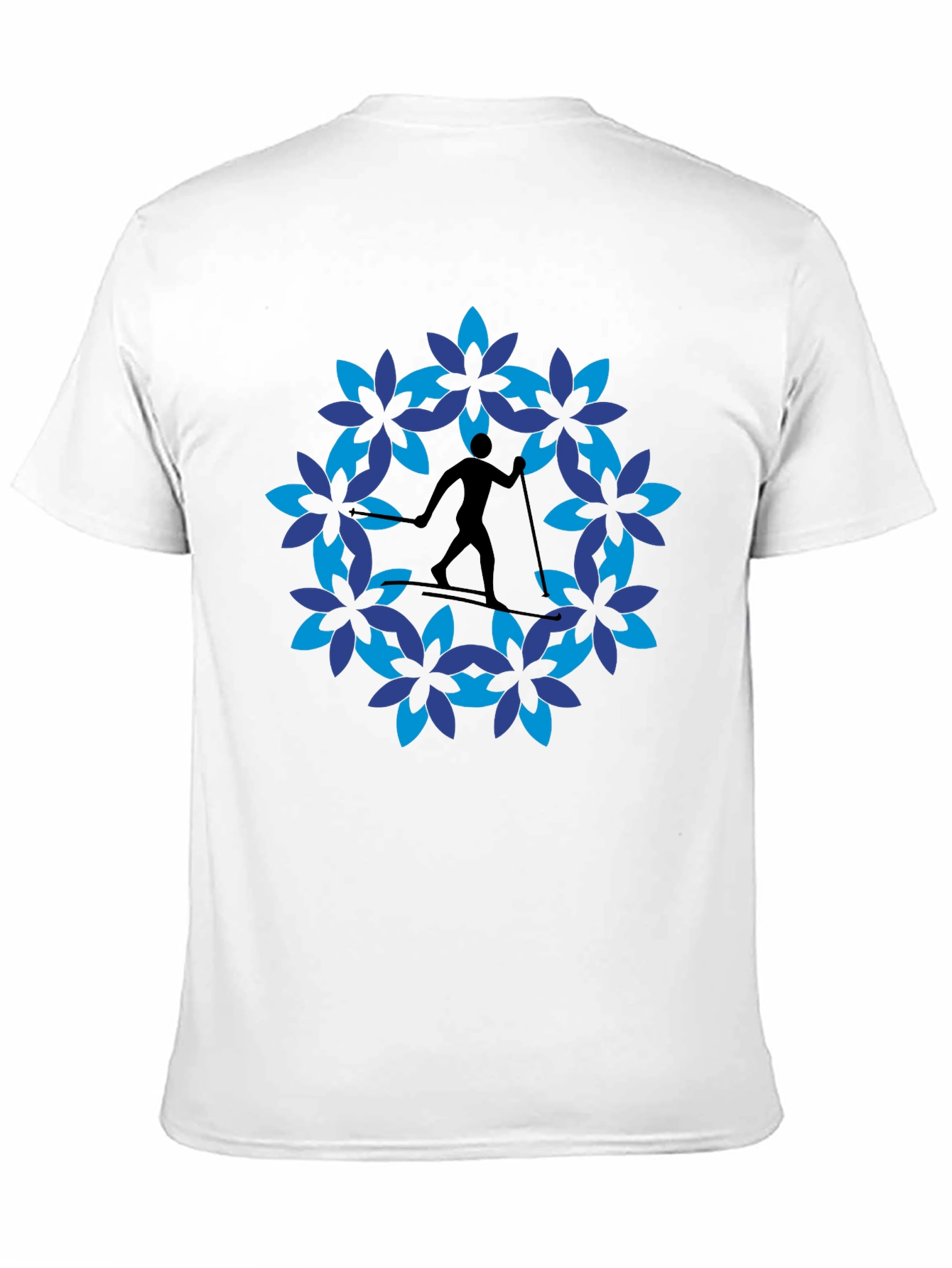 Skiing Flower Graphic Tee - Black