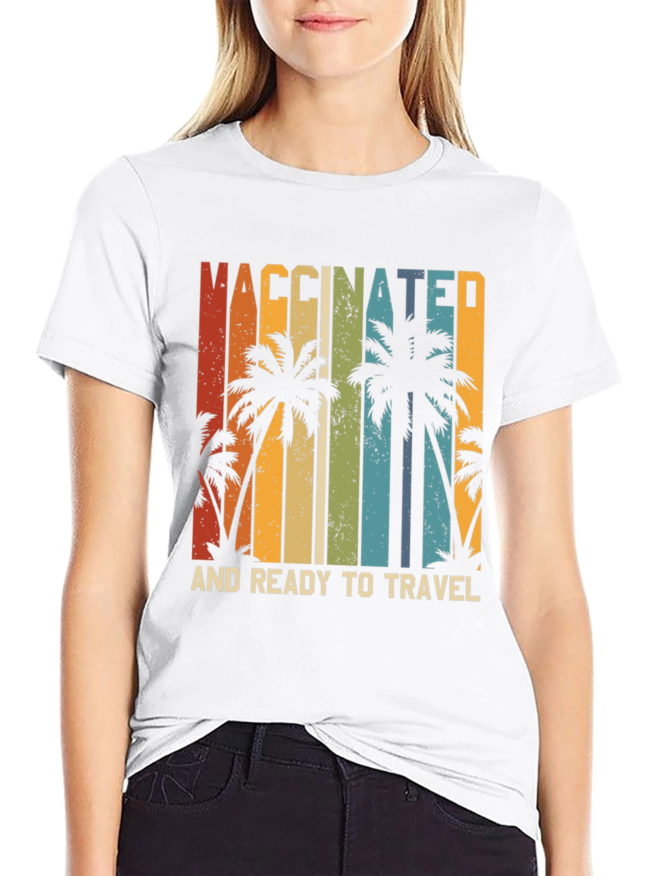 Vaccinated and Ready to Travel Palm Tree T-Shirt