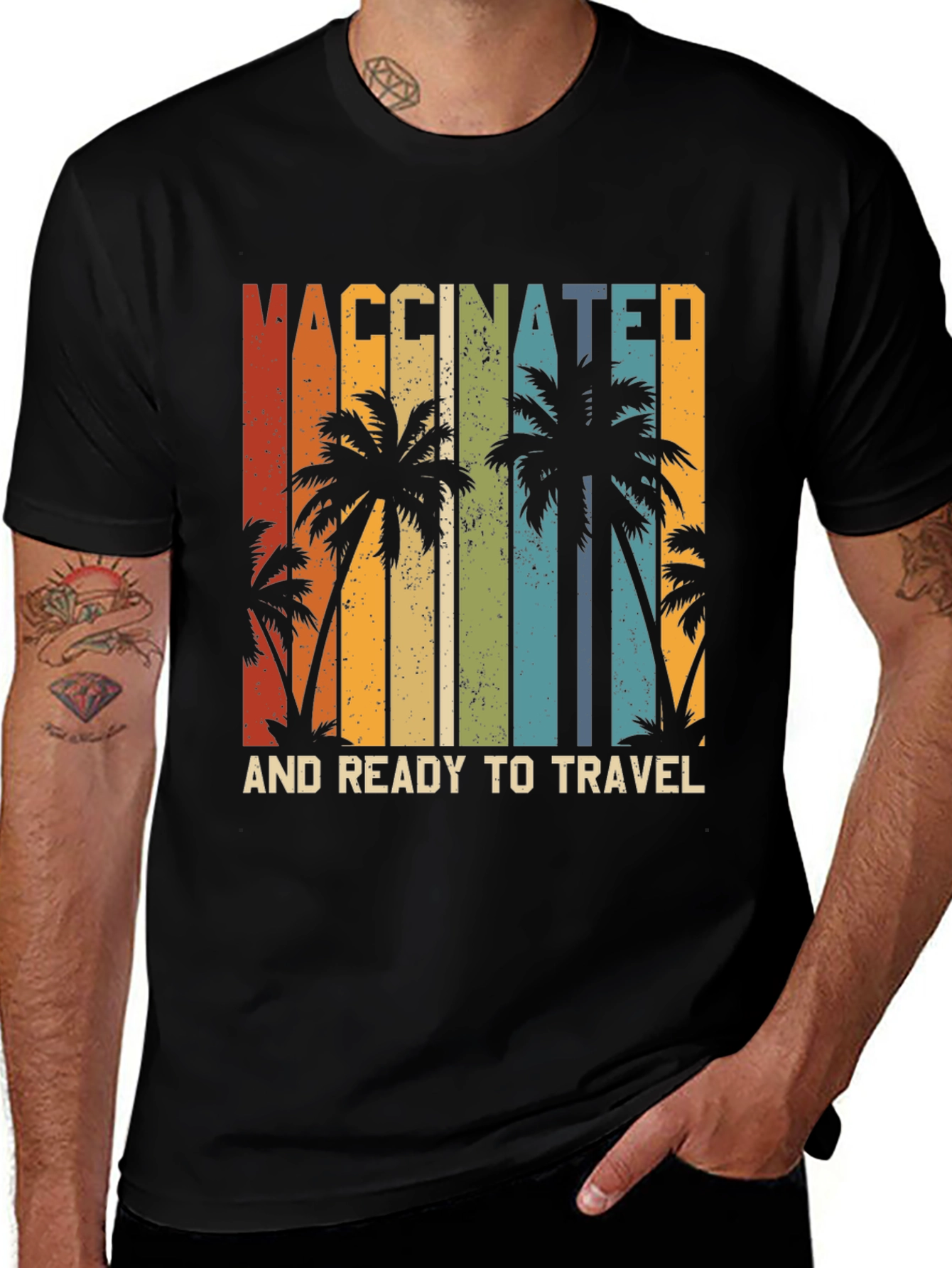 Vaccinated and Ready to Travel Palm Tree T-Shirt