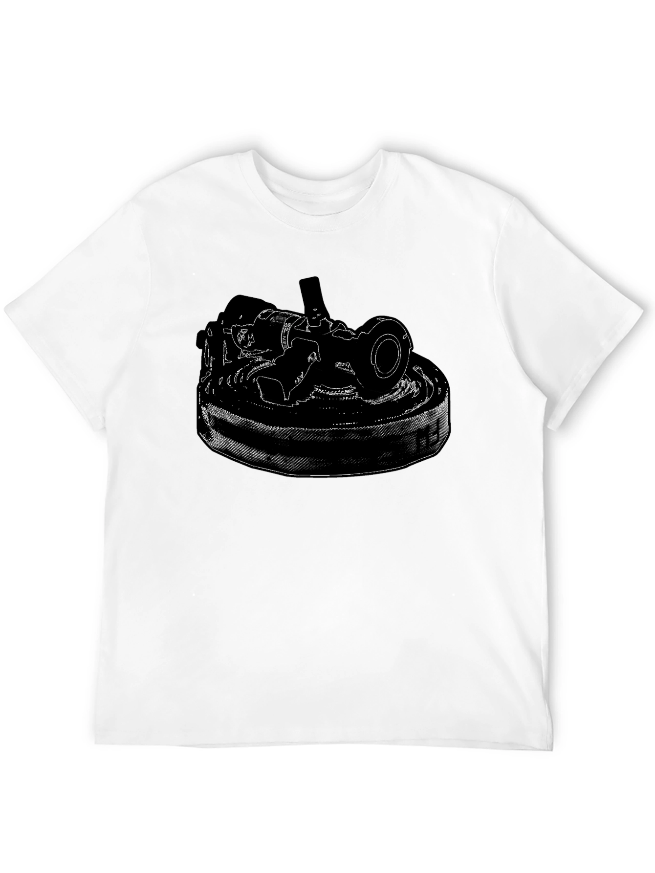 Black T-Shirt with Detailed Camera Print