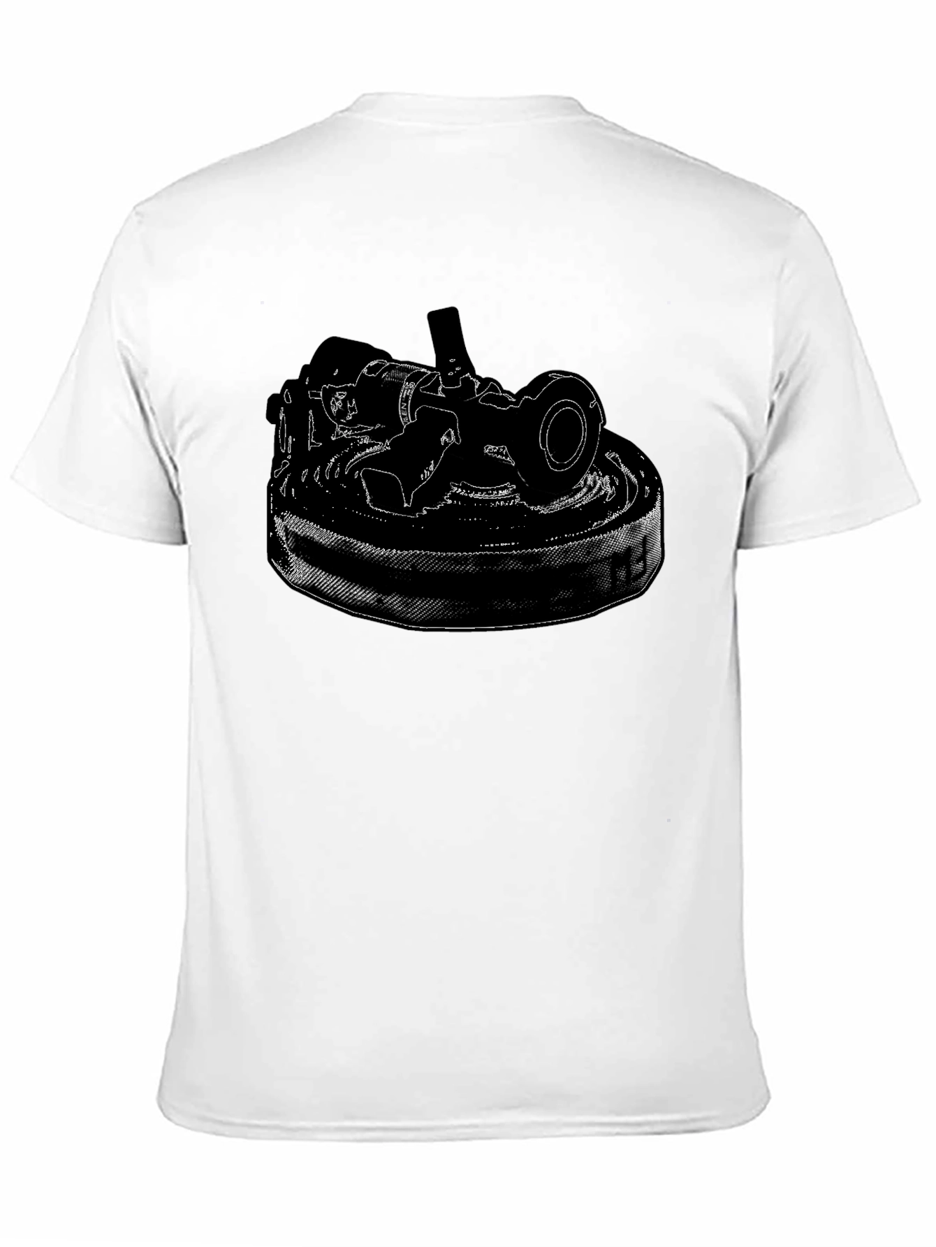 Black T-Shirt with Detailed Camera Print
